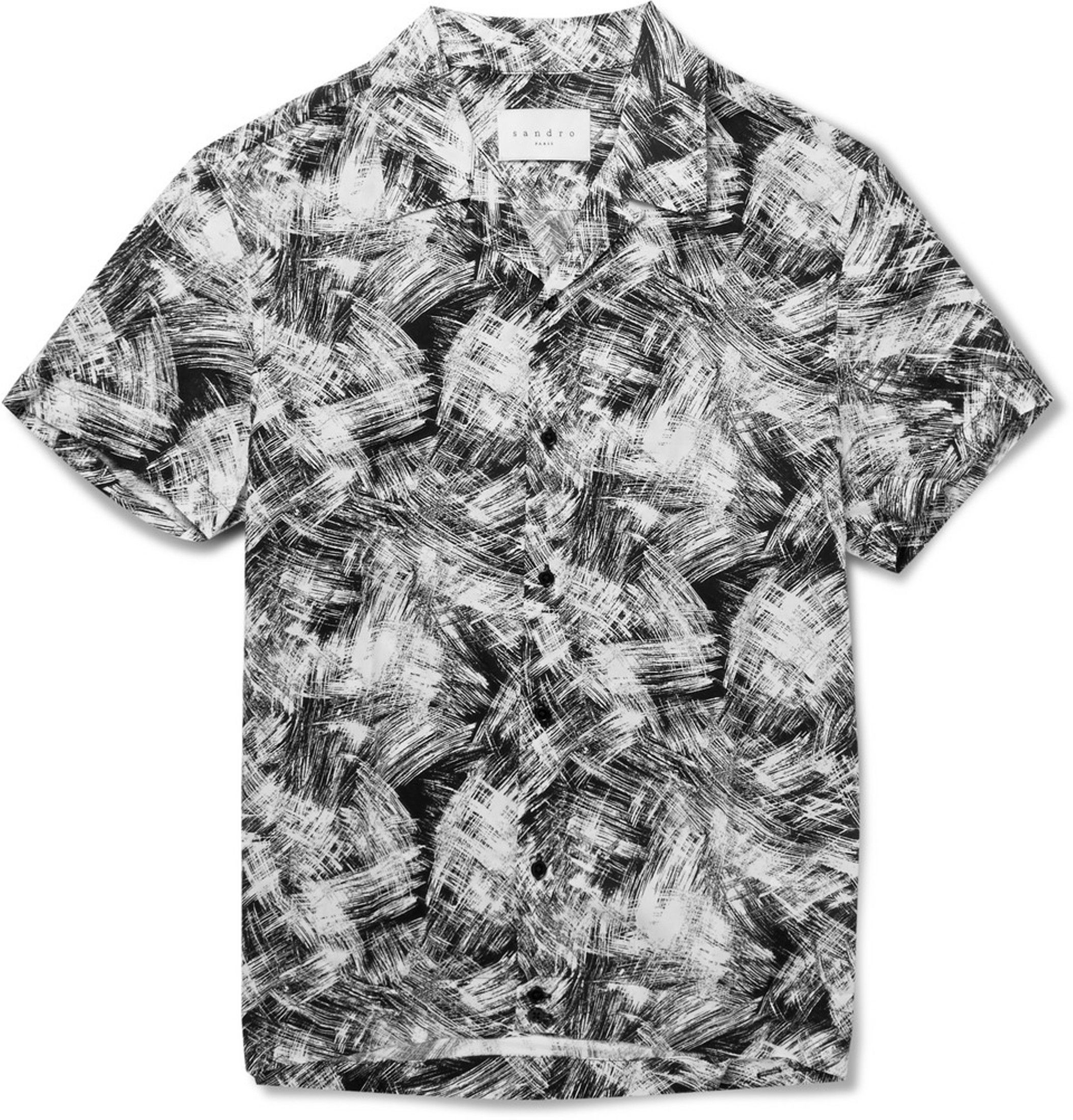 Sandro Sandro Brush Stroke Short Sleeve Shirt Size US S / EU 44-46 / 1 - 1 Thumbnail