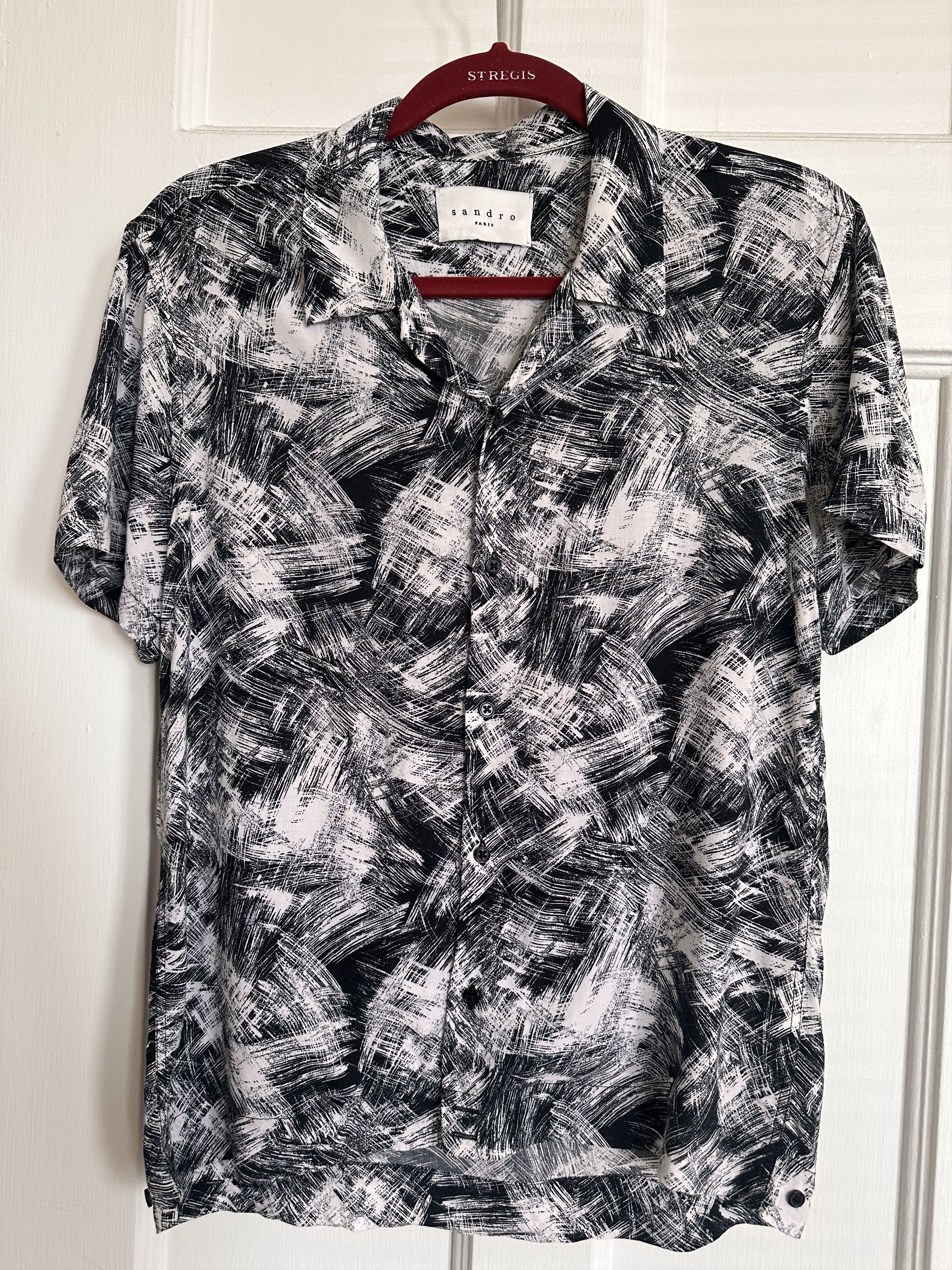 Sandro Sandro Brush Stroke Short Sleeve Shirt Size US S / EU 44-46 / 1 - 2 Thumbnail