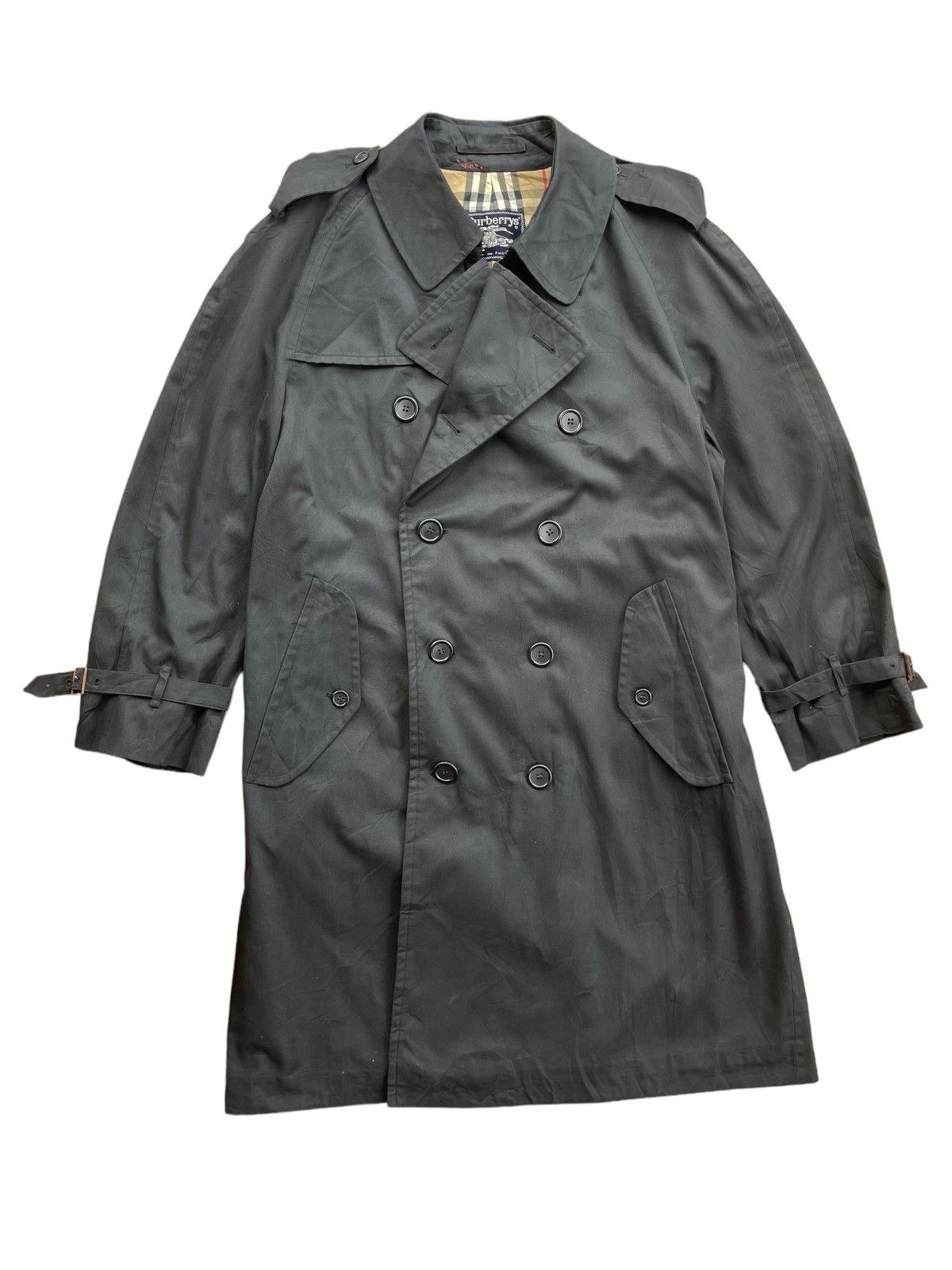 Burberry × Vintage 💥 BURBERRY ENGLAND NOVA CHECK BREASTED LONG JACKET Size US M / EU 48-50 / 2 - 1 Thumbnail