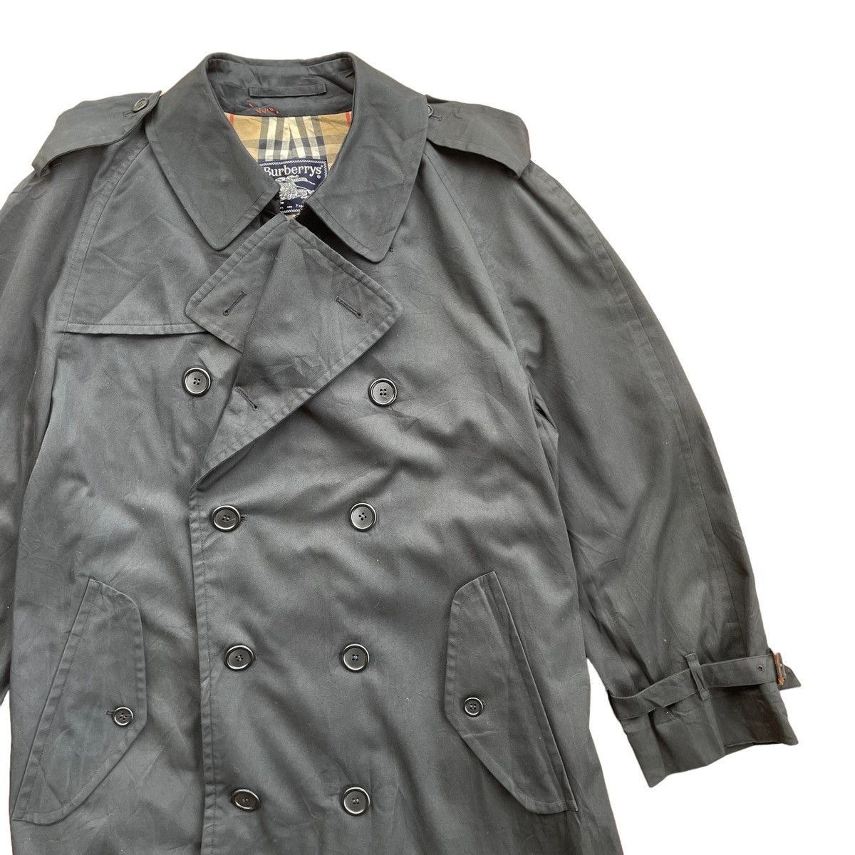 Burberry × Vintage 💥 BURBERRY ENGLAND NOVA CHECK BREASTED LONG JACKET Size US M / EU 48-50 / 2 - 6 Thumbnail