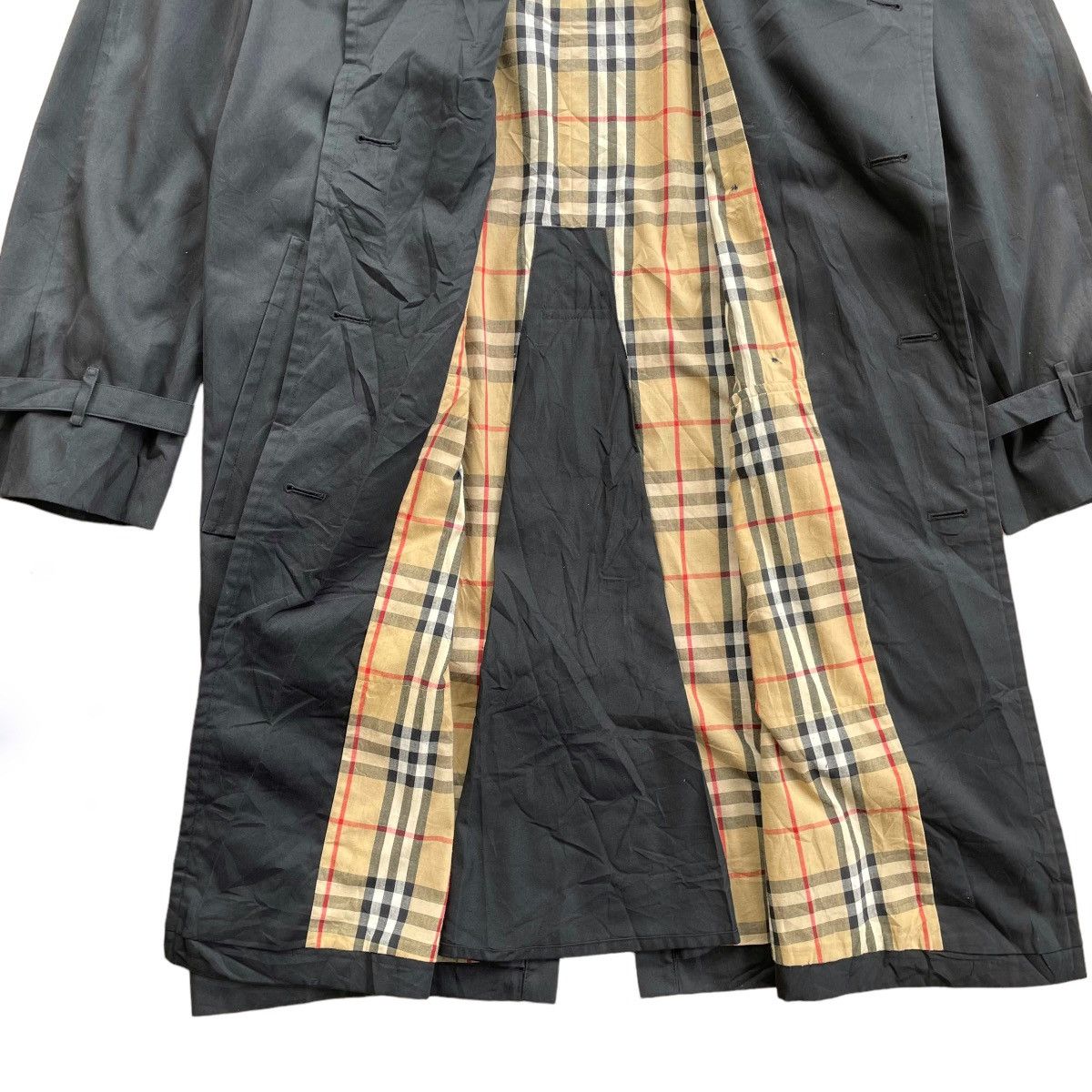 Burberry × Vintage 💥 BURBERRY ENGLAND NOVA CHECK BREASTED LONG JACKET Size US M / EU 48-50 / 2 - 4 Thumbnail
