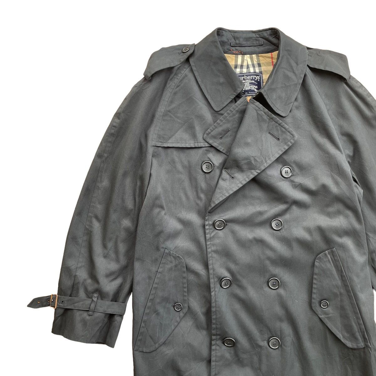 Burberry × Vintage 💥 BURBERRY ENGLAND NOVA CHECK BREASTED LONG JACKET Size US M / EU 48-50 / 2 - 5 Thumbnail