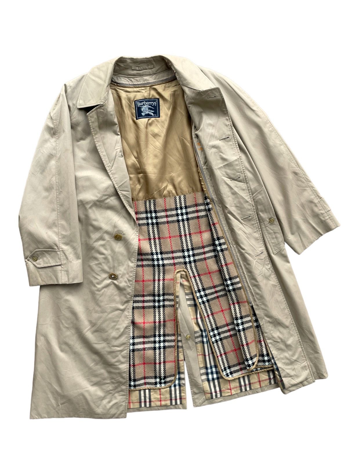 Burberry 💥Vintage BURBERRY Nova Checked Overcoat Jacket Size US L / EU 52-54 / 3 - 3 Thumbnail