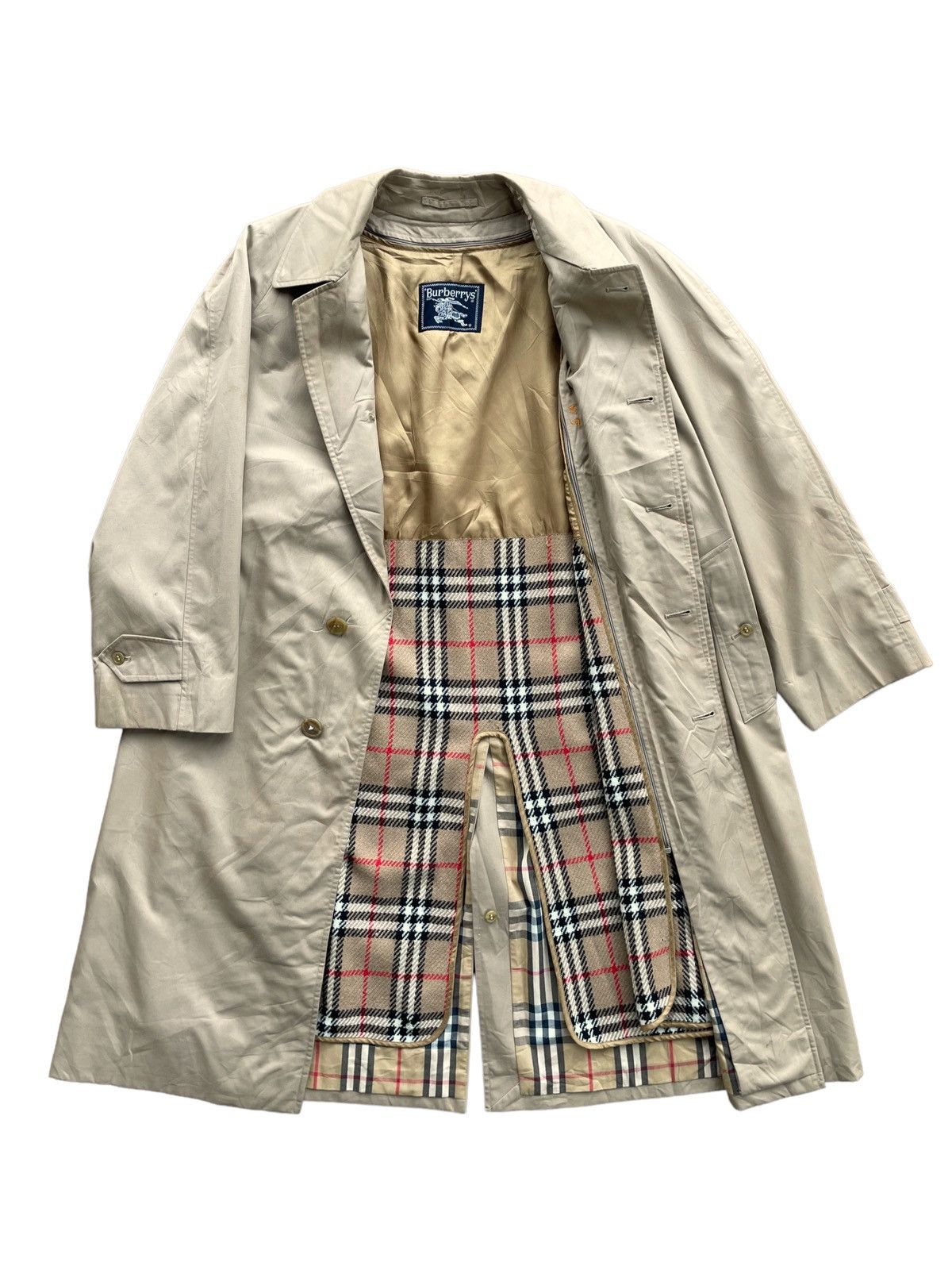 Burberry 💥Vintage BURBERRY Nova Checked Overcoat Jacket Size US L / EU 52-54 / 3 - 1 Thumbnail