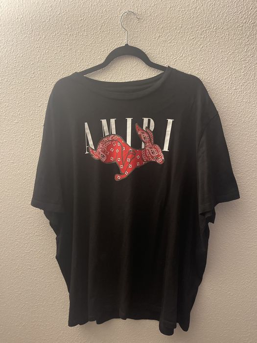 Amiri Amiri Rabbit Logo T Shirt Black