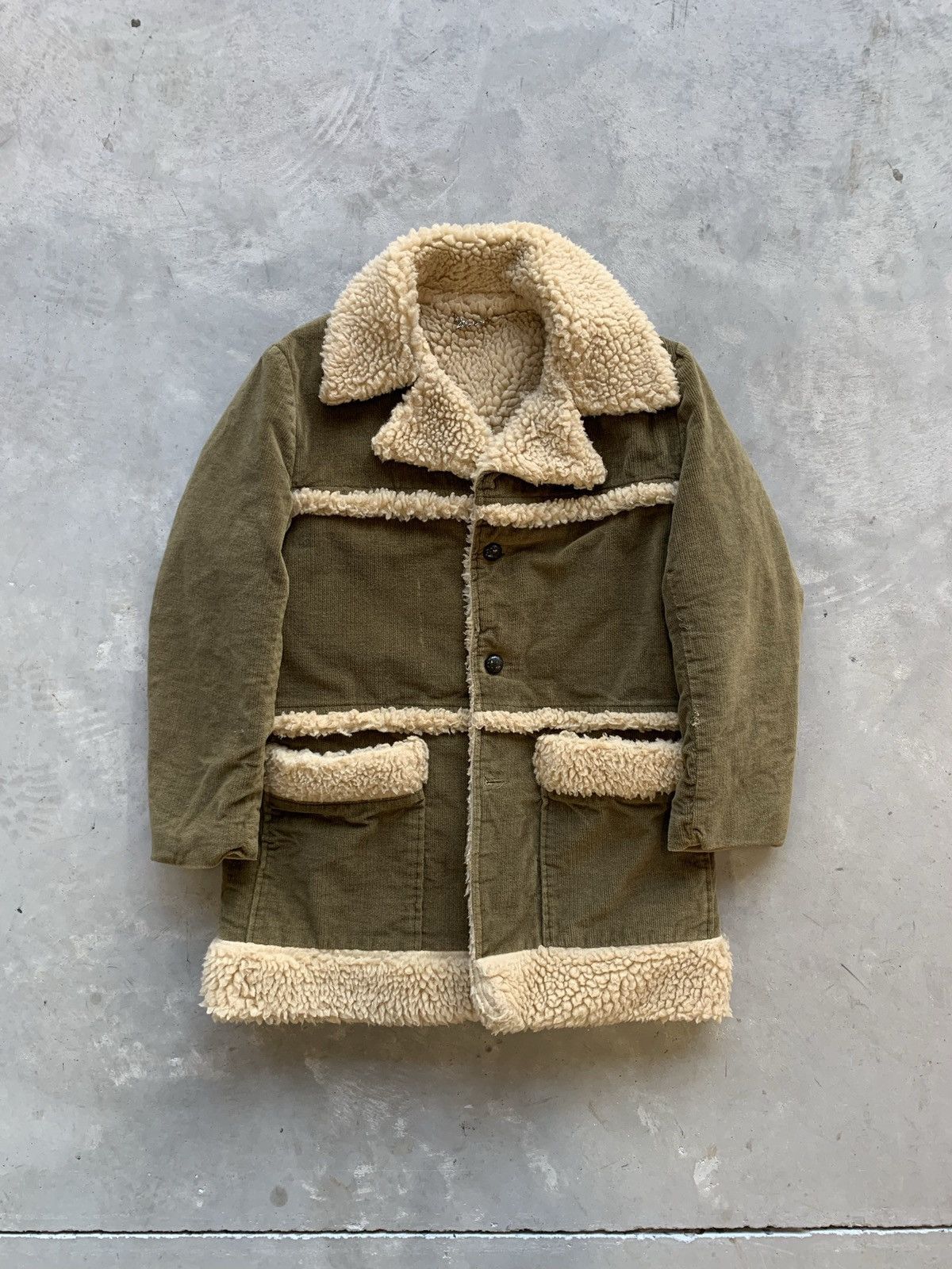 1970s Corduroy Shearling Coat