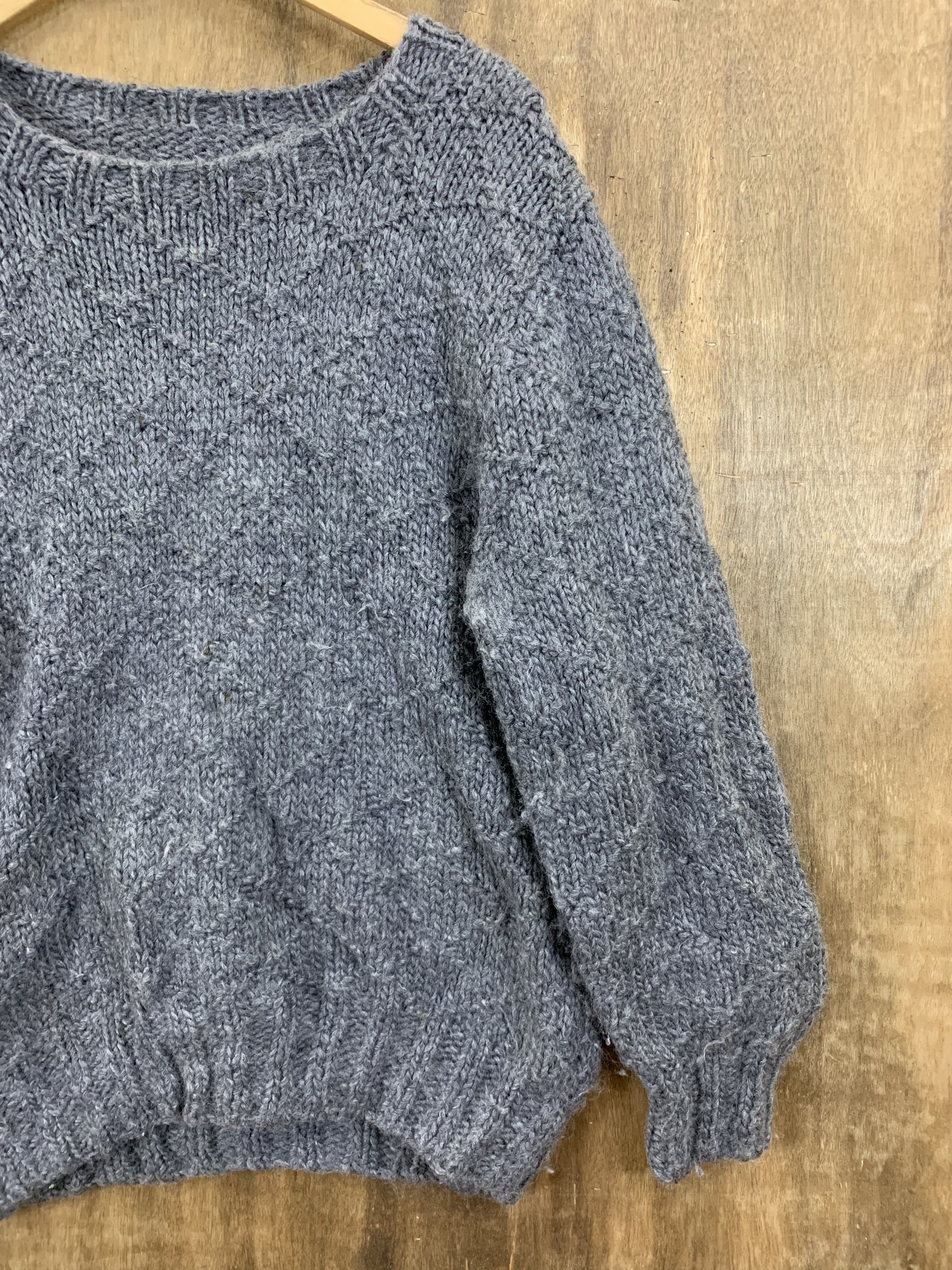 Aran Isles Knitwear Knitwear Mohair Cable Knit Vintage Japanese Branded Grey Size L / US 10 / IT 46 - 6 Thumbnail
