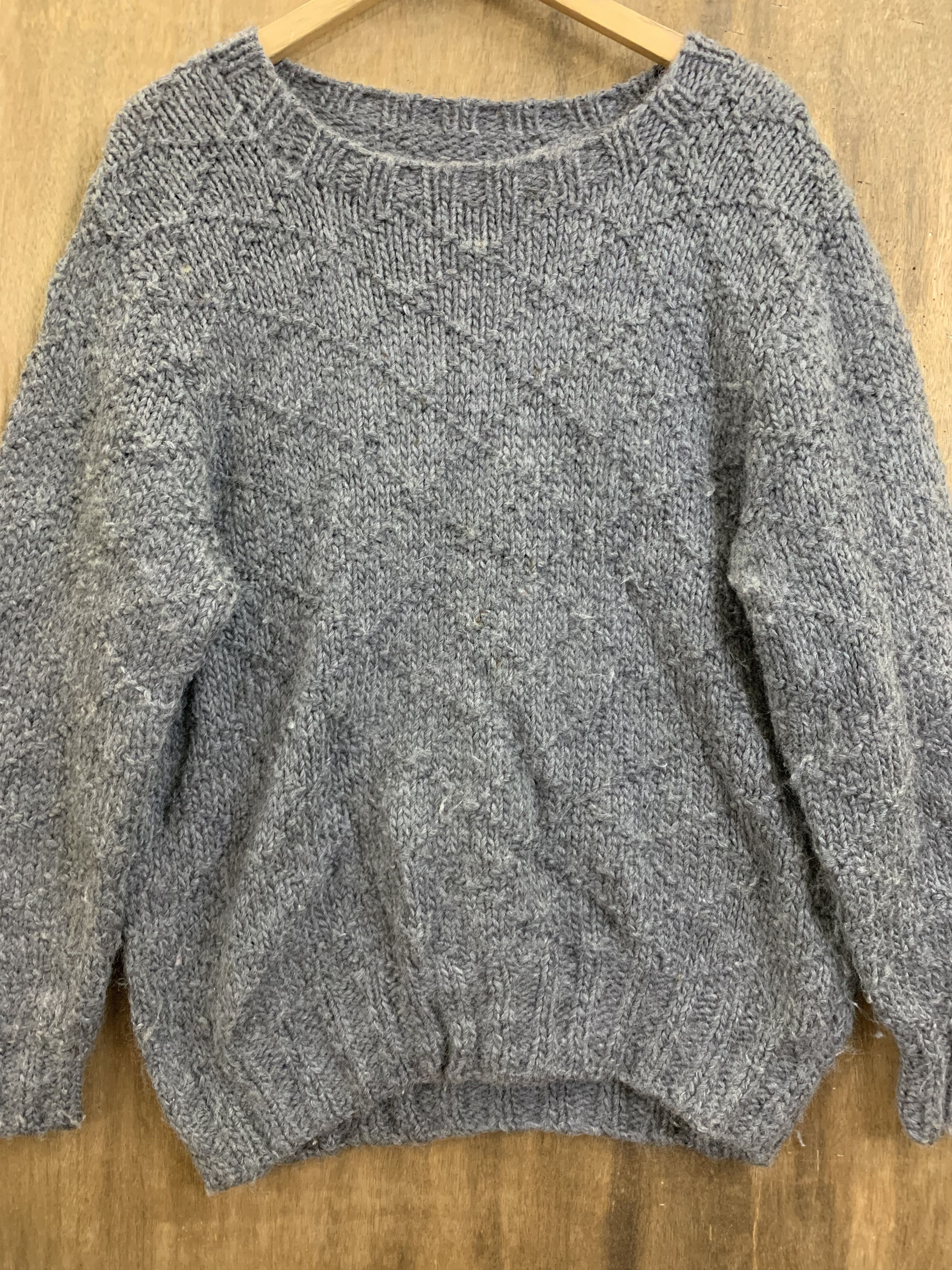Aran Isles Knitwear Knitwear Mohair Cable Knit Vintage Japanese Branded Grey Size L / US 10 / IT 46 - 4 Thumbnail