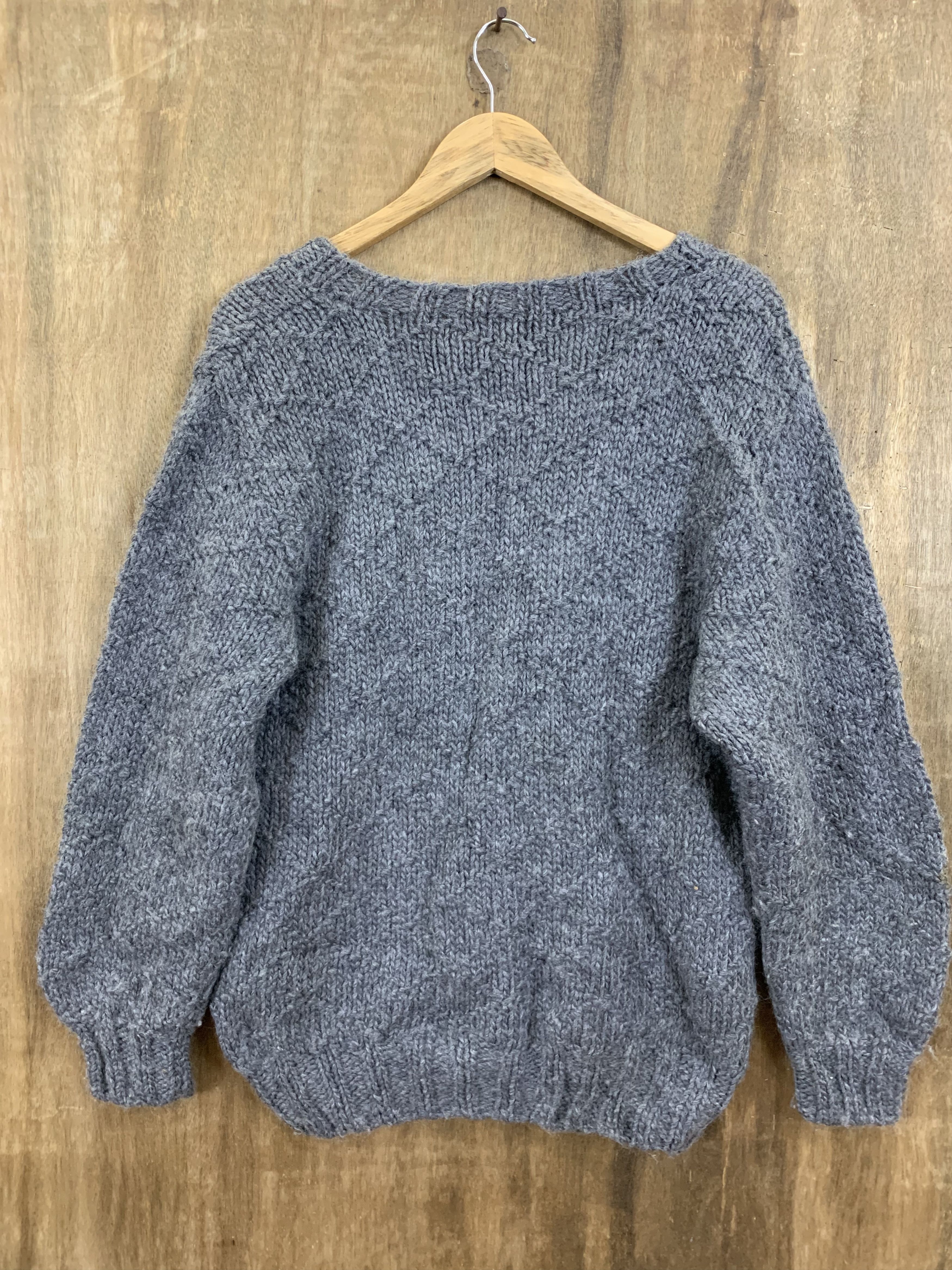 Aran Isles Knitwear Knitwear Mohair Cable Knit Vintage Japanese Branded Grey Size L / US 10 / IT 46 - 2 Thumbnail