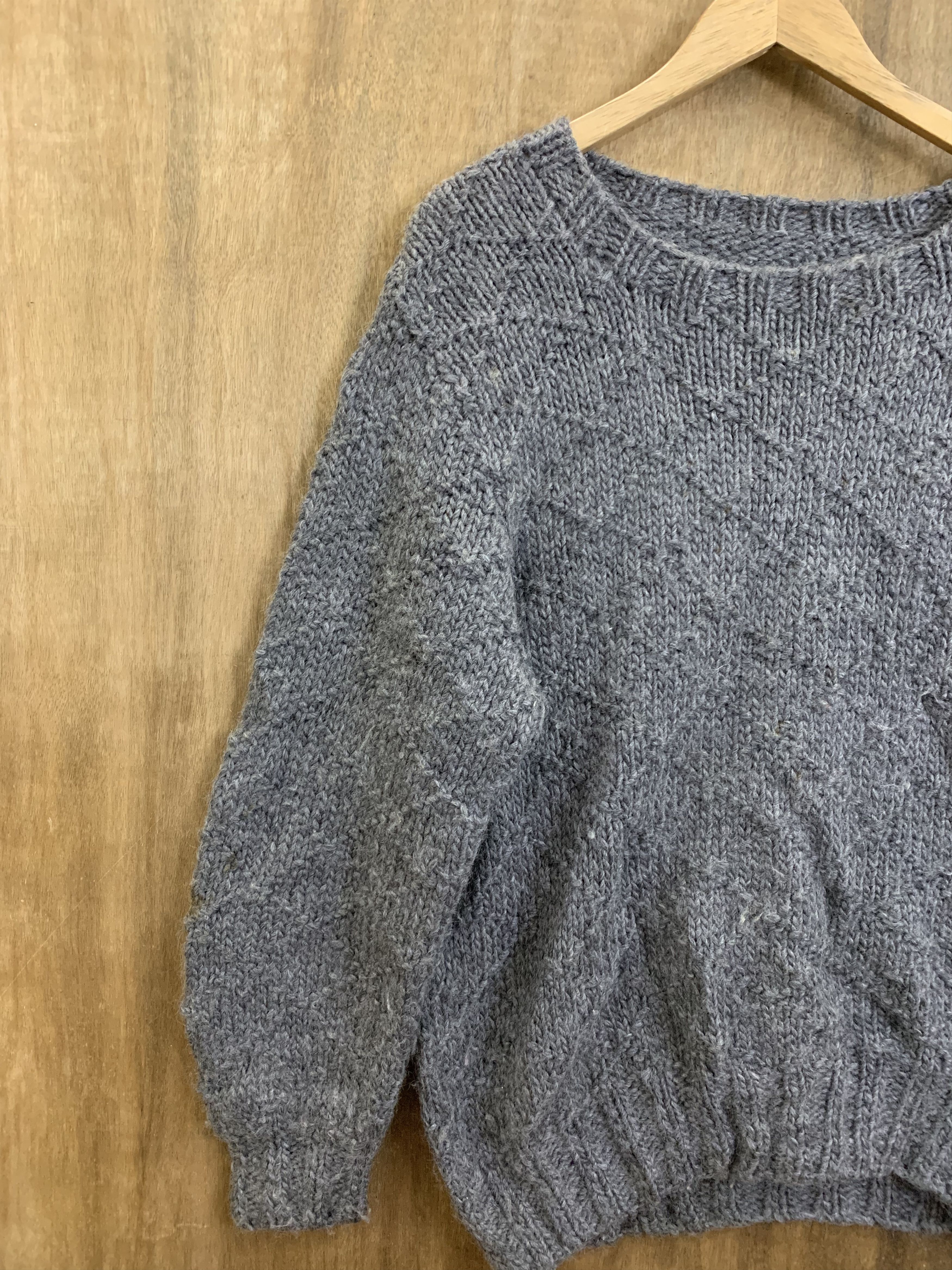 Aran Isles Knitwear Knitwear Mohair Cable Knit Vintage Japanese Branded Grey Size L / US 10 / IT 46 - 5 Thumbnail