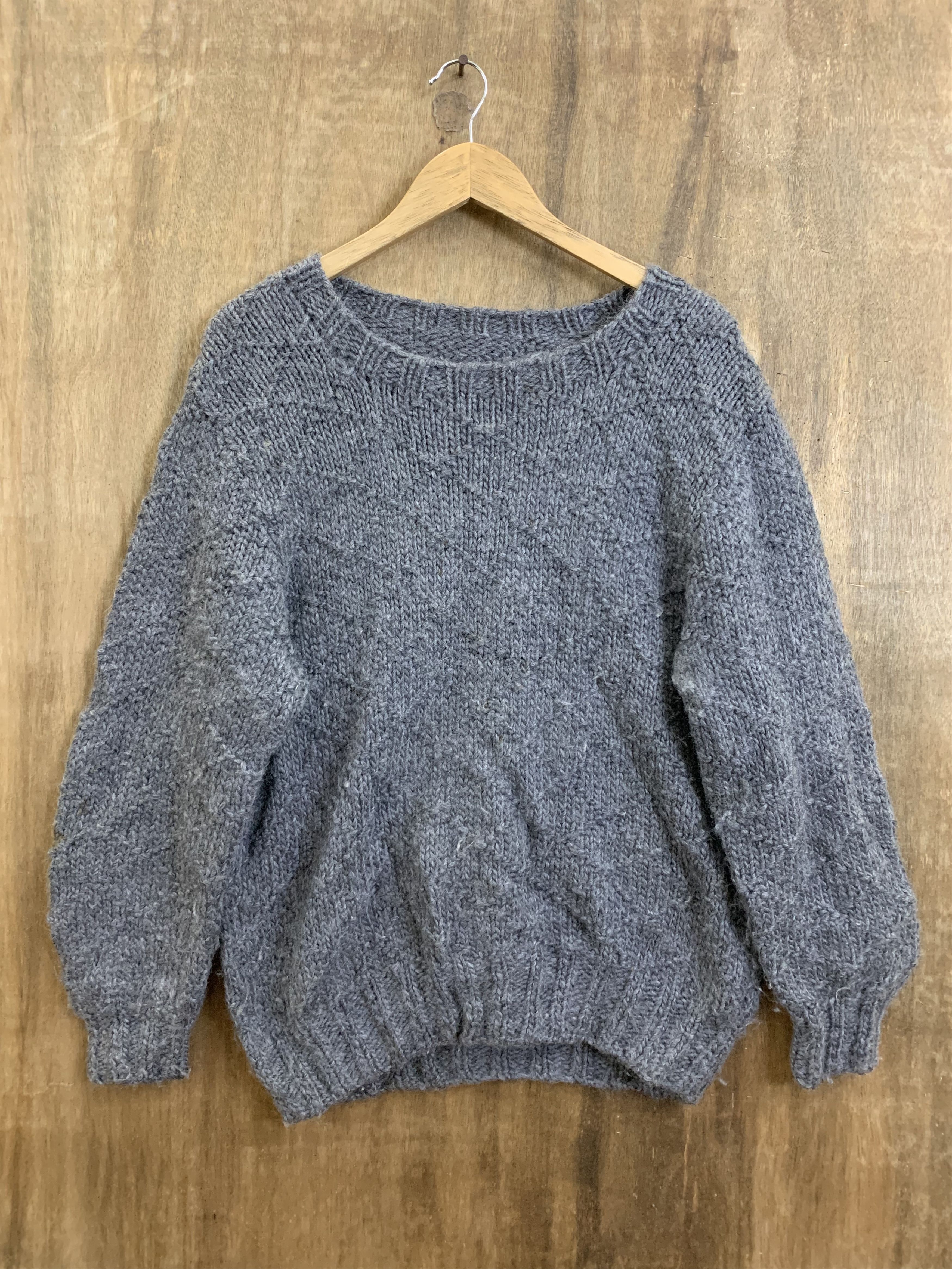 Aran Isles Knitwear Knitwear Mohair Cable Knit Vintage Japanese Branded Grey Size L / US 10 / IT 46 - 1 Thumbnail