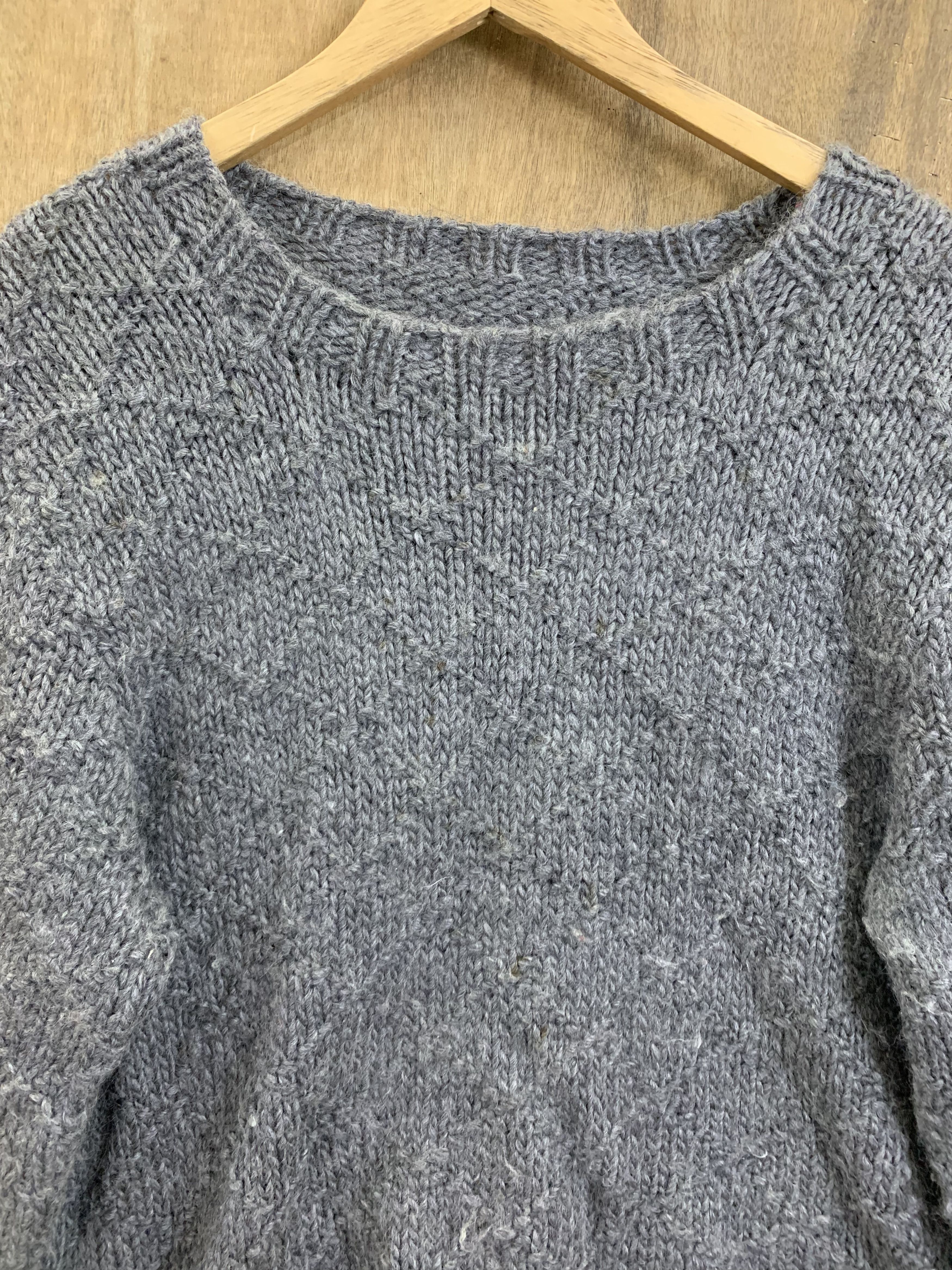 Aran Isles Knitwear Knitwear Mohair Cable Knit Vintage Japanese Branded Grey Size L / US 10 / IT 46 - 3 Thumbnail