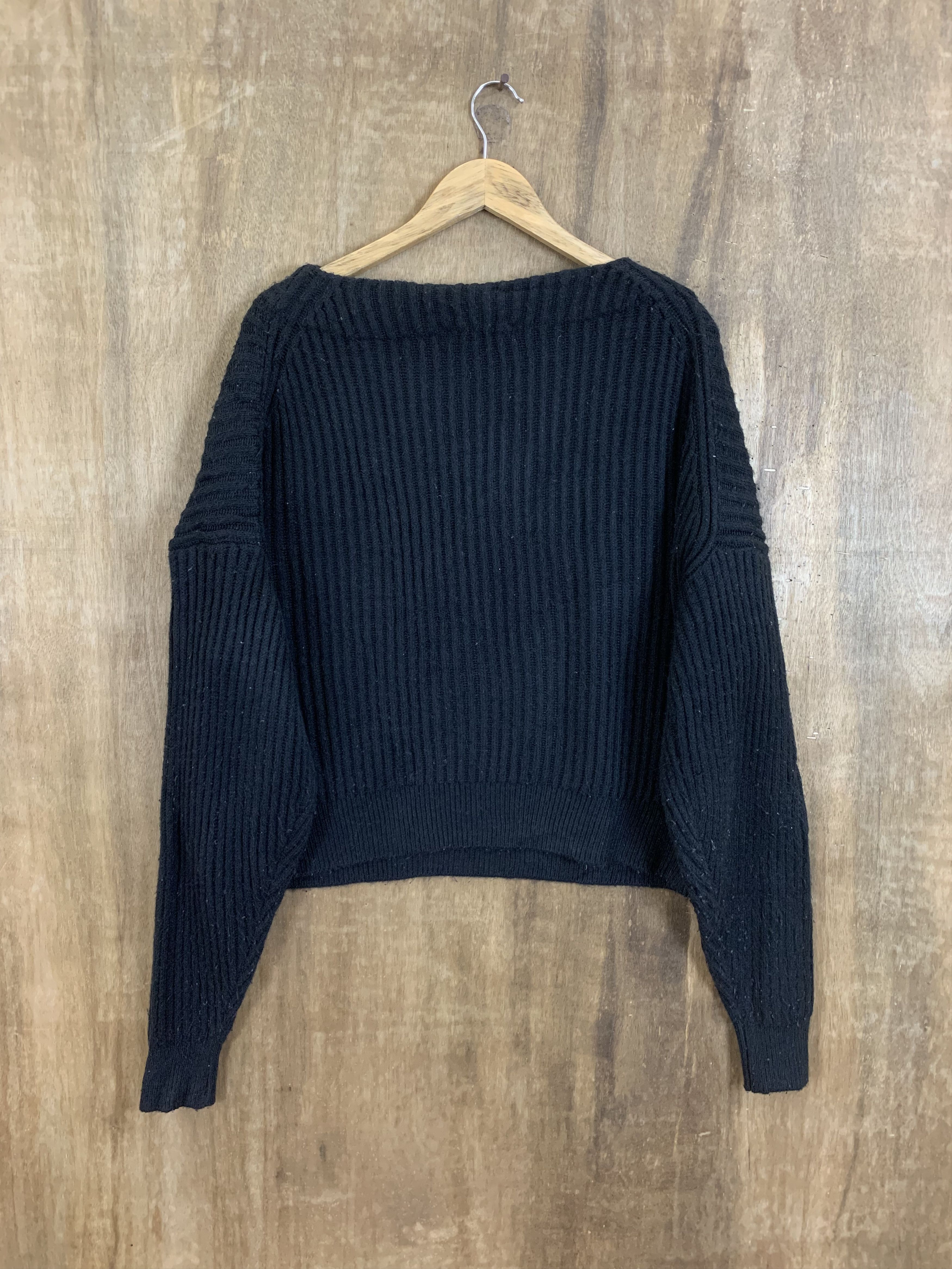 Aran Isles Knitwear Lowrs Farm Knitwear Black Japanese Branded Womenswear Size L / US 10 / IT 46 - 2 Thumbnail
