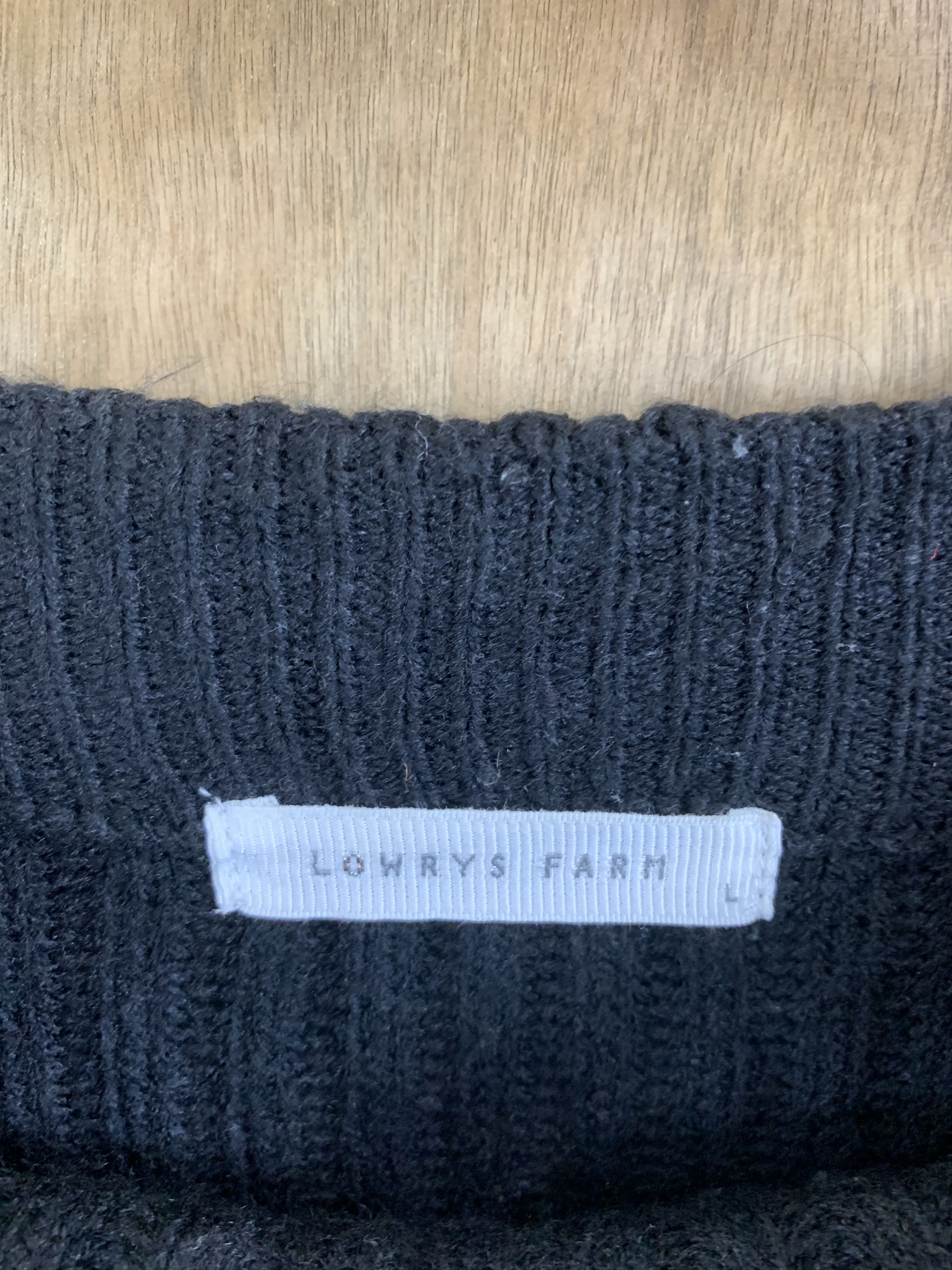 Aran Isles Knitwear Lowrs Farm Knitwear Black Japanese Branded Womenswear Size L / US 10 / IT 46 - 9 Thumbnail