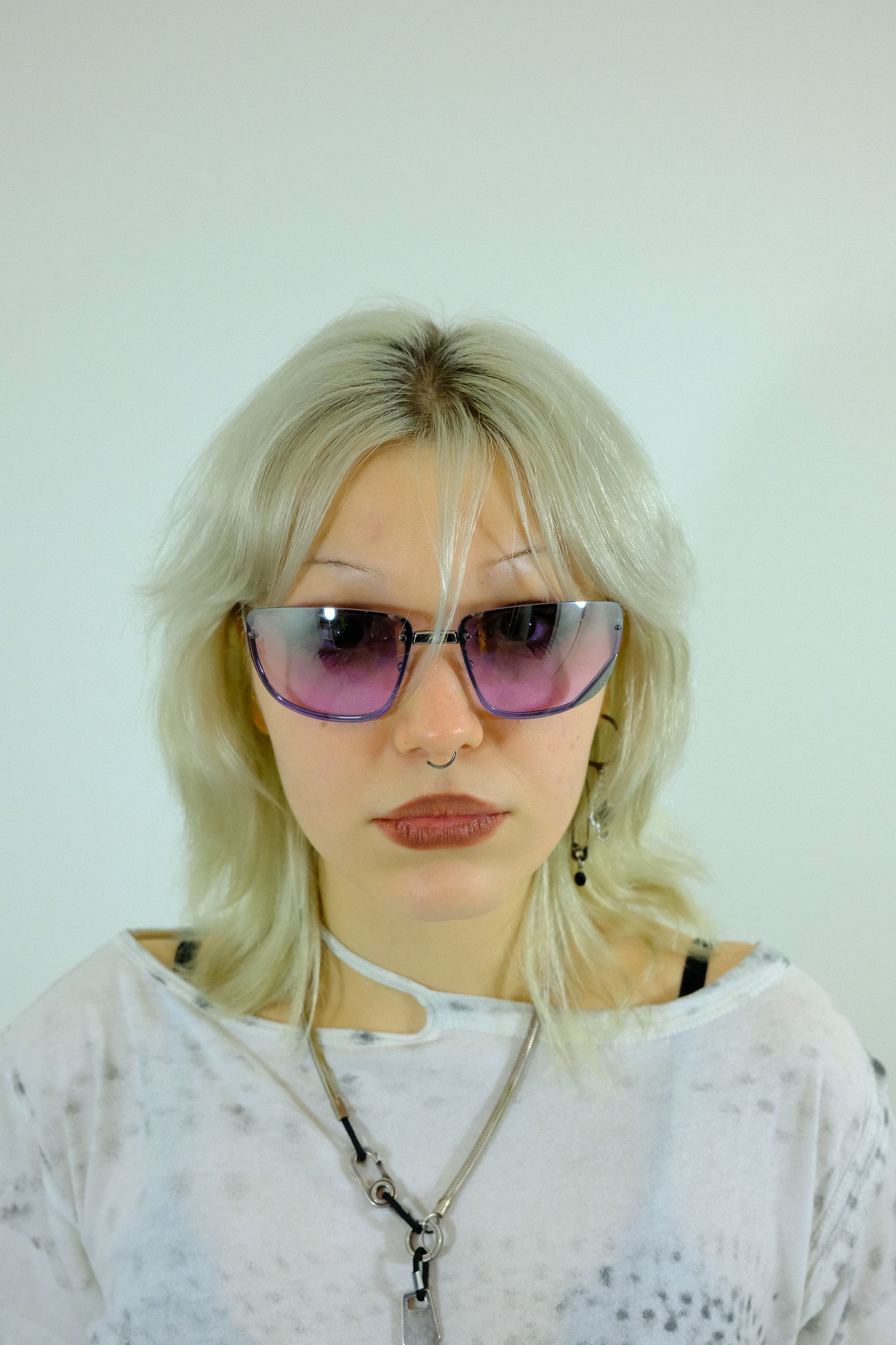 Gucci Y2K Lilac GG 1692/S Rimless Sunglasses