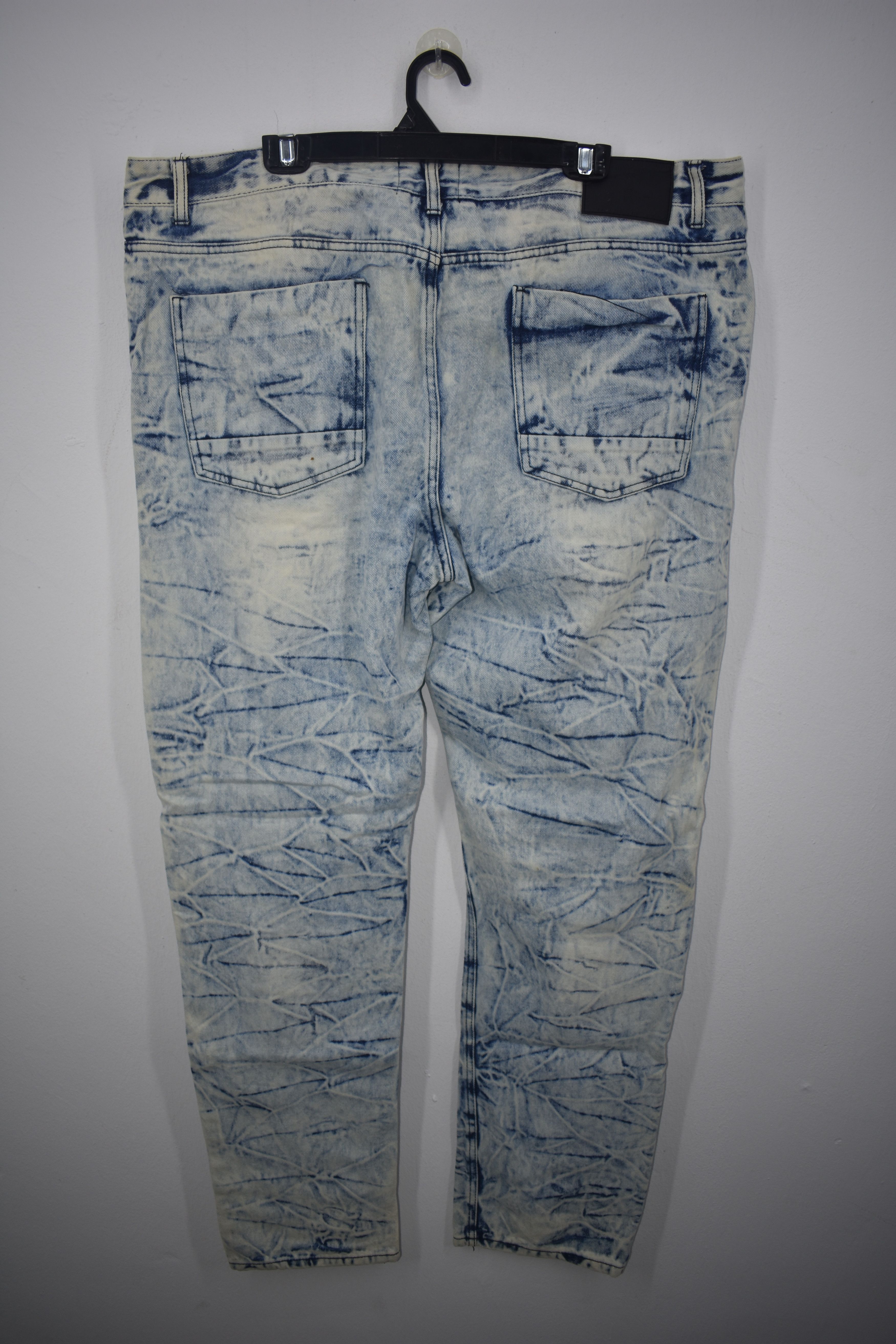 Vintage Vintage Kroix Acid Wash Biker Jeans Size US 39 - 5 Thumbnail
