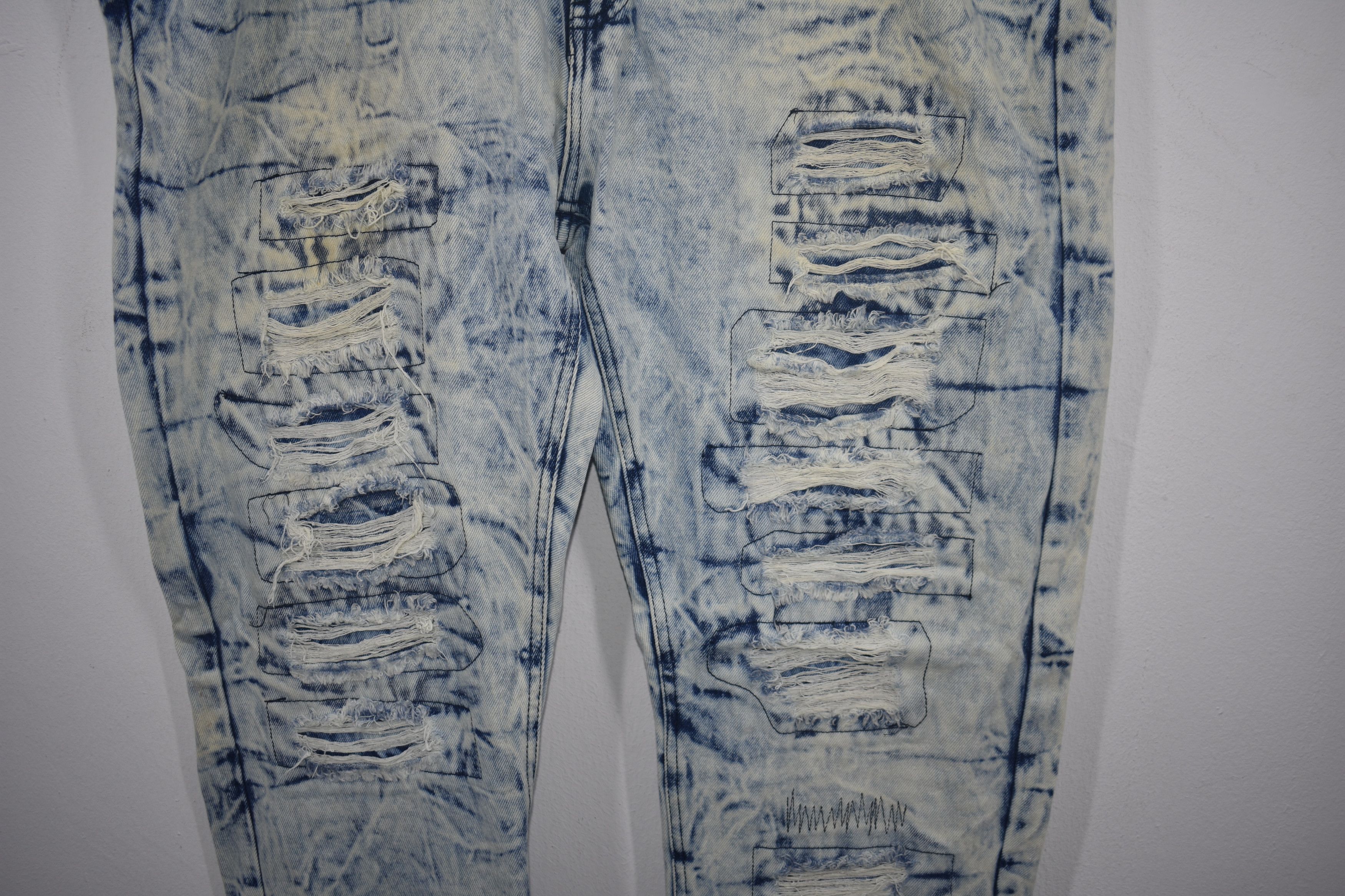 Vintage Vintage Kroix Acid Wash Biker Jeans Size US 39 - 2 Thumbnail