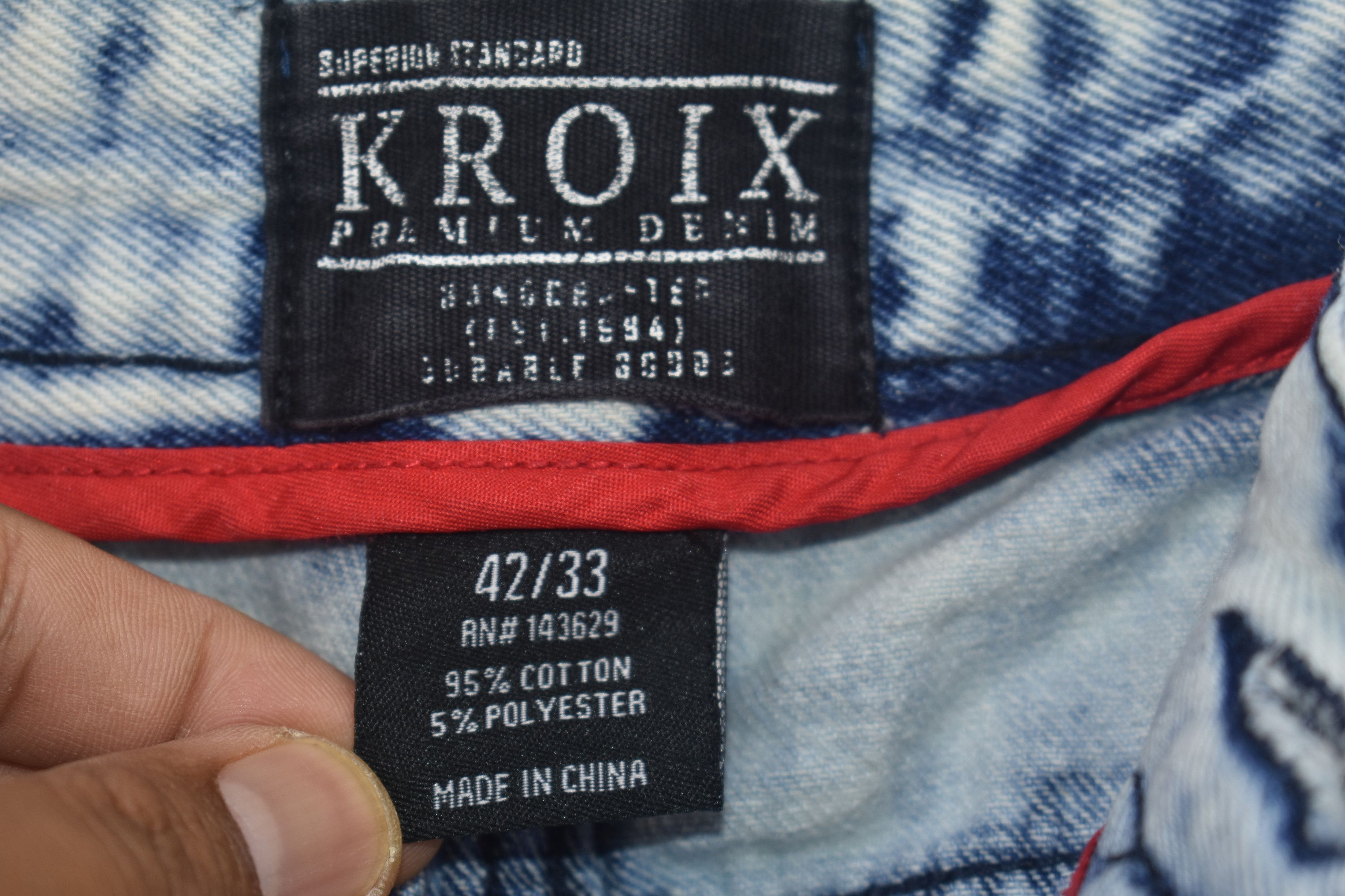 Vintage Vintage Kroix Acid Wash Biker Jeans Size US 39 - 4 Thumbnail