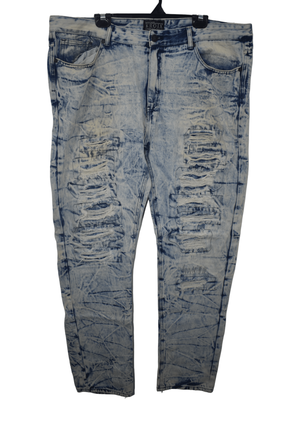 Vintage Vintage Kroix Acid Wash Biker Jeans Size US 39 - 1 Thumbnail