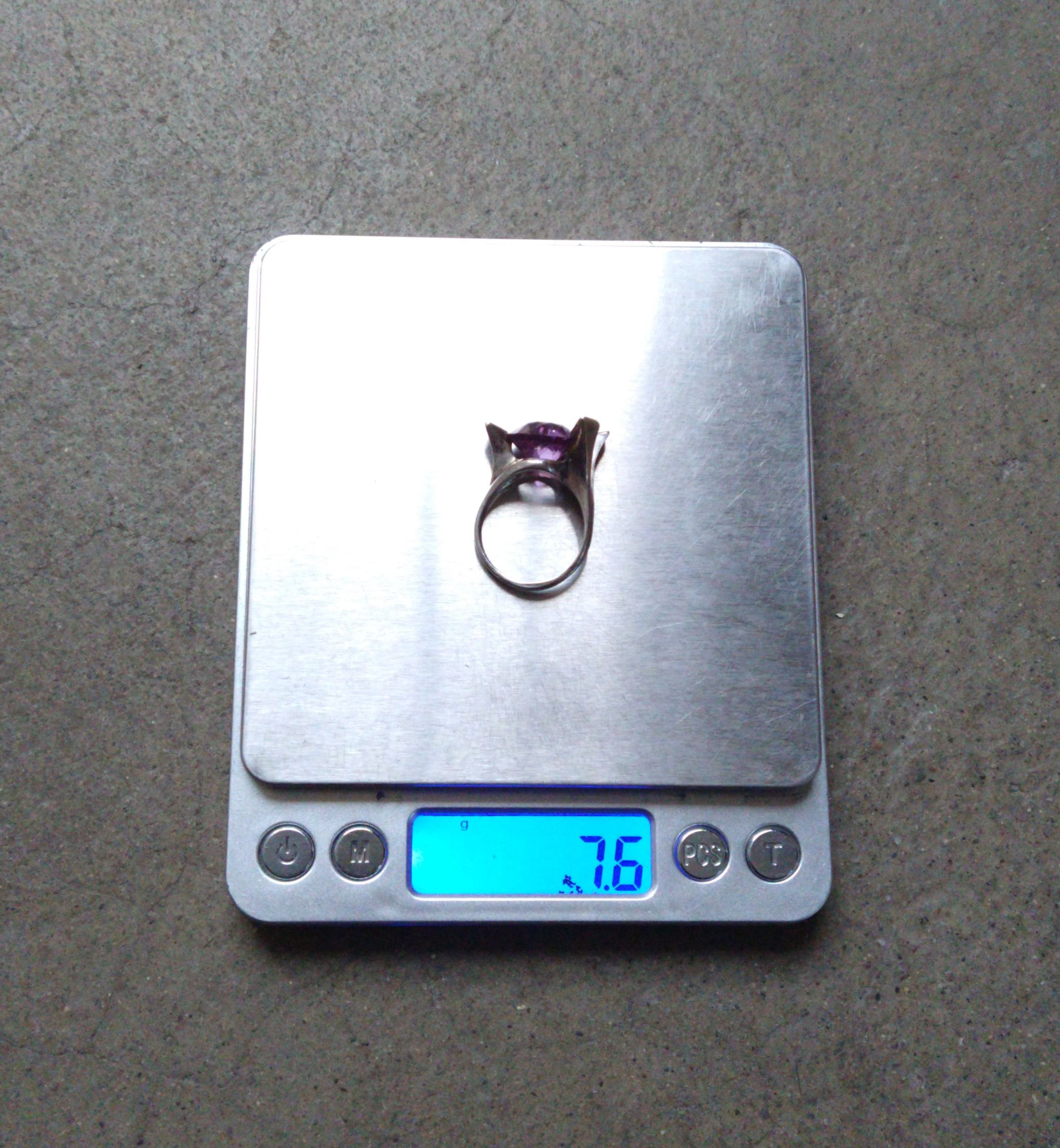 Jewelry Vintage Sterling Silver Ring 8.75 Purple Blue Avant Garde Size ONE SIZE - 17 Thumbnail