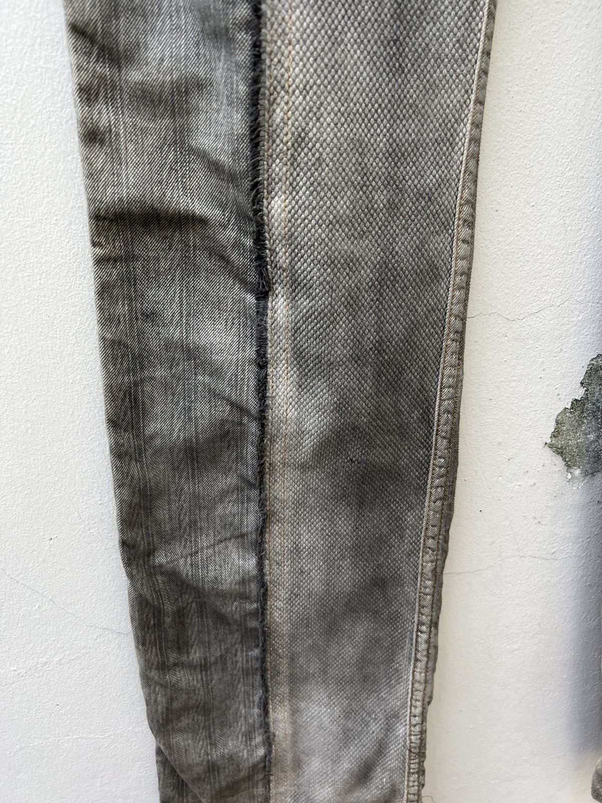 Vintage Mizra Japan Dirty Wash Sashiko Denim Distress Wide Leg Jeans Size US 30 / EU 46 - 15 Thumbnail