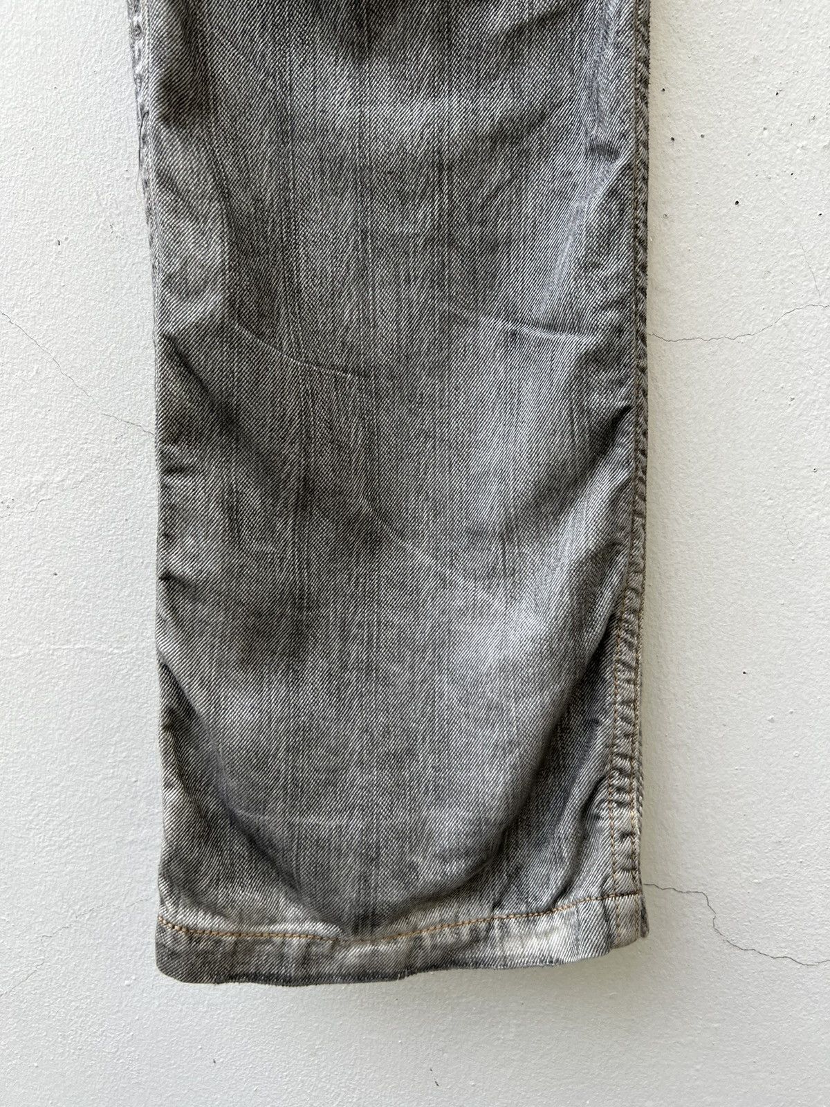 Vintage Mizra Japan Dirty Wash Sashiko Denim Distress Wide Leg Jeans Size US 30 / EU 46 - 10 Thumbnail