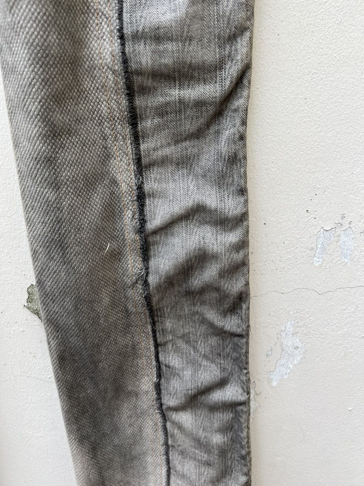 Vintage Mizra Japan Dirty Wash Sashiko Denim Distress Wide Leg Jeans Size US 30 / EU 46 - 18 Thumbnail