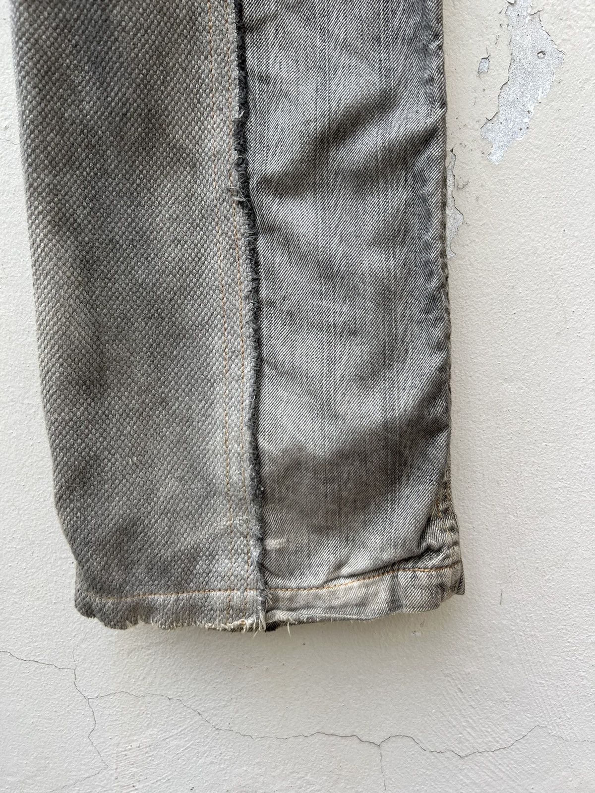 Vintage Mizra Japan Dirty Wash Sashiko Denim Distress Wide Leg Jeans Size US 30 / EU 46 - 19 Thumbnail