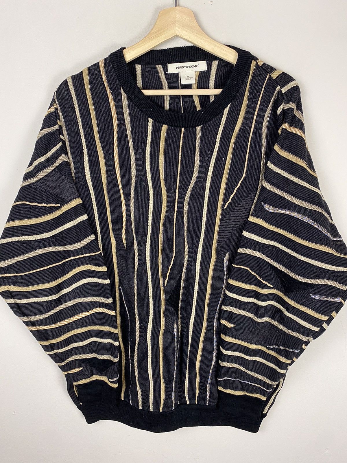 Vintage Vintage Chord Wave Knit Sweater Size US M / EU 48-50 / 2 - 1 Thumbnail