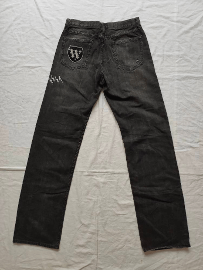 Comme des Garcons × Undercover Warriors Distressed Jeans Denim Punk Design Size US 29 - 3 Thumbnail