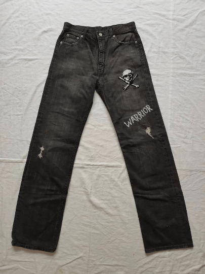 Comme des Garcons × Undercover Warriors Distressed Jeans Denim Punk Design Size US 29 - 1 Thumbnail