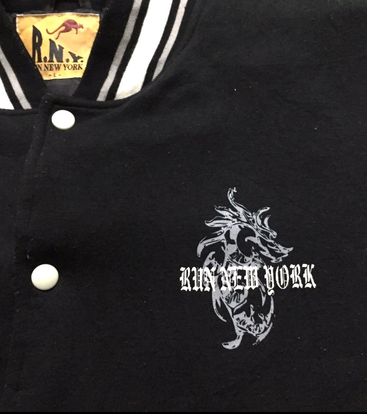 Vintage Vintage RUN NEW YORK Streetwear Varsity Jacket Size US L / EU 52-54 / 3 - 3 Thumbnail