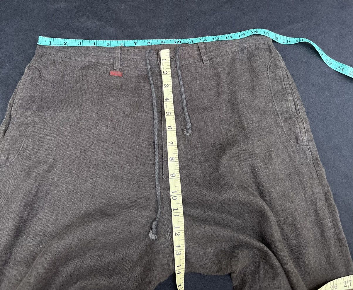 Japanese Brand × Mademoiselle Non Non × Vintage Vintage Papas Japan Baggy Fade Brown 100% Linen Trouser Size US 34 / EU 50 - 21 Thumbnail