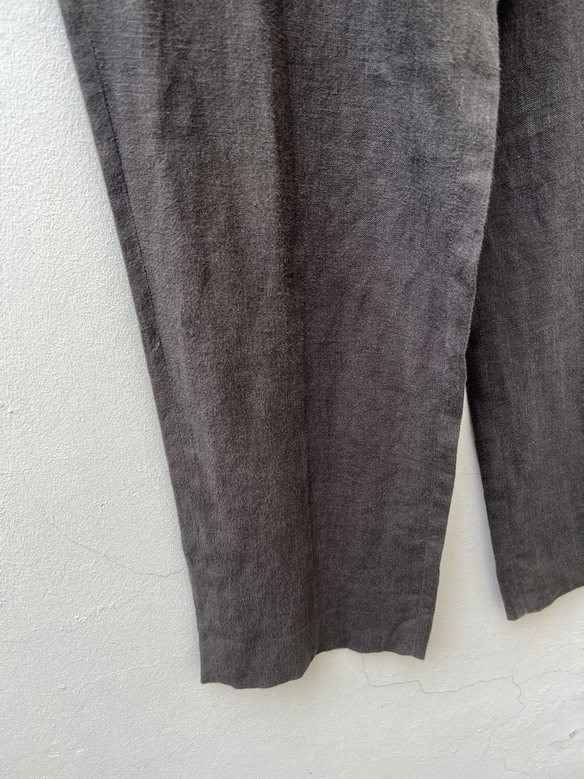 Japanese Brand × Mademoiselle Non Non × Vintage Vintage Papas Japan Baggy Fade Brown 100% Linen Trouser Size US 34 / EU 50 - 5 Thumbnail