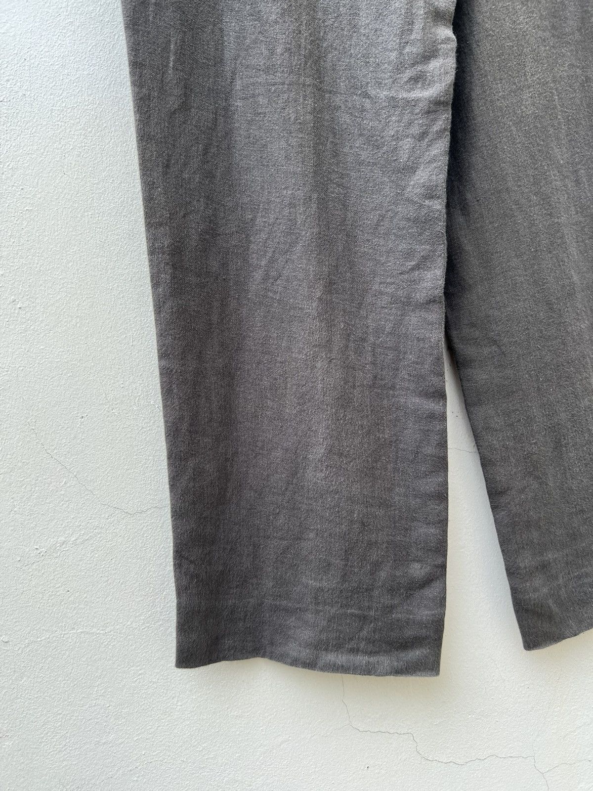 Japanese Brand × Mademoiselle Non Non × Vintage Vintage Papas Japan Baggy Fade Brown 100% Linen Trouser Size US 34 / EU 50 - 11 Thumbnail