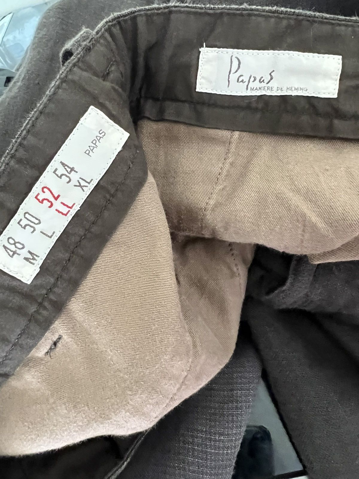Japanese Brand × Mademoiselle Non Non × Vintage Vintage Papas Japan Baggy Fade Brown 100% Linen Trouser Size US 34 / EU 50 - 17 Thumbnail