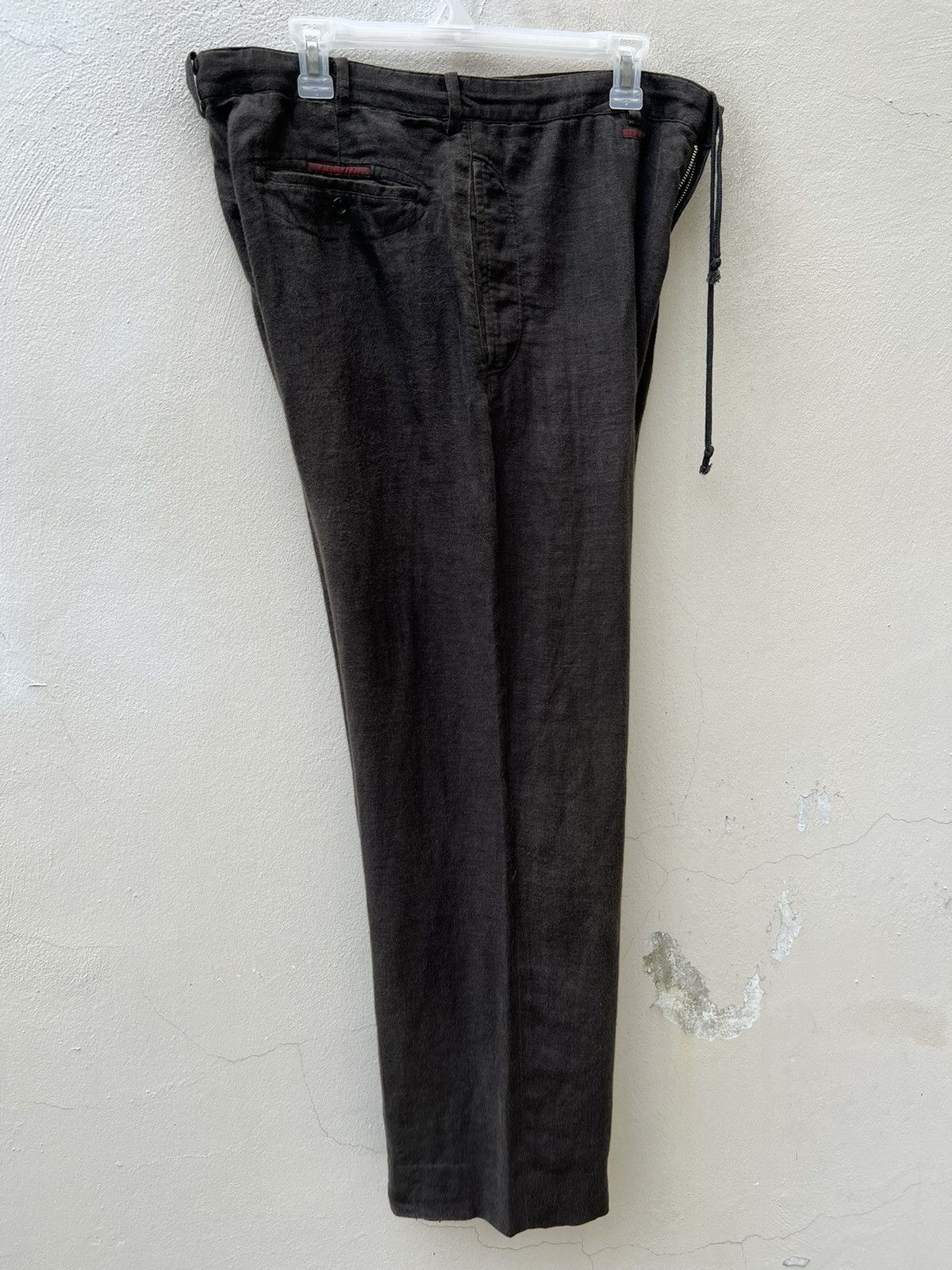 Japanese Brand × Mademoiselle Non Non × Vintage Vintage Papas Japan Baggy Fade Brown 100% Linen Trouser Size US 34 / EU 50 - 15 Thumbnail