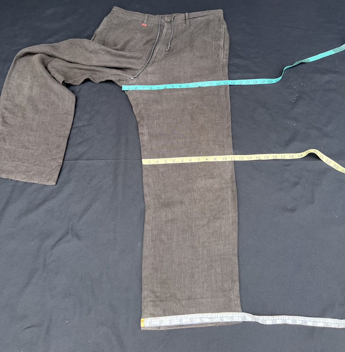 Japanese Brand × Mademoiselle Non Non × Vintage Vintage Papas Japan Baggy Fade Brown 100% Linen Trouser Size US 34 / EU 50 - 22 Thumbnail