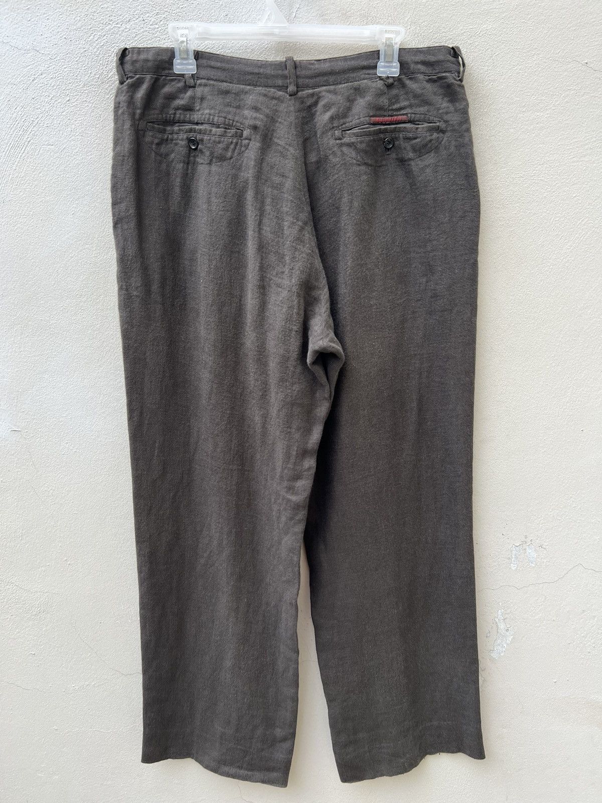 Japanese Brand × Mademoiselle Non Non × Vintage Vintage Papas Japan Baggy Fade Brown 100% Linen Trouser Size US 34 / EU 50 - 9 Thumbnail