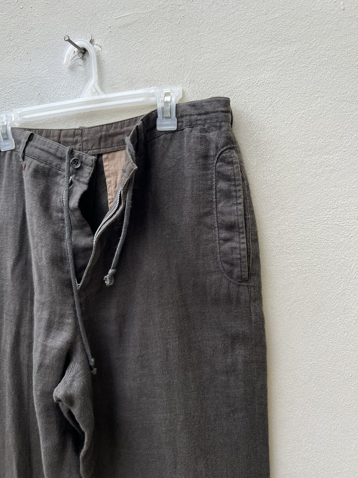 Japanese Brand × Mademoiselle Non Non × Vintage Vintage Papas Japan Baggy Fade Brown 100% Linen Trouser Size US 34 / EU 50 - 7 Thumbnail