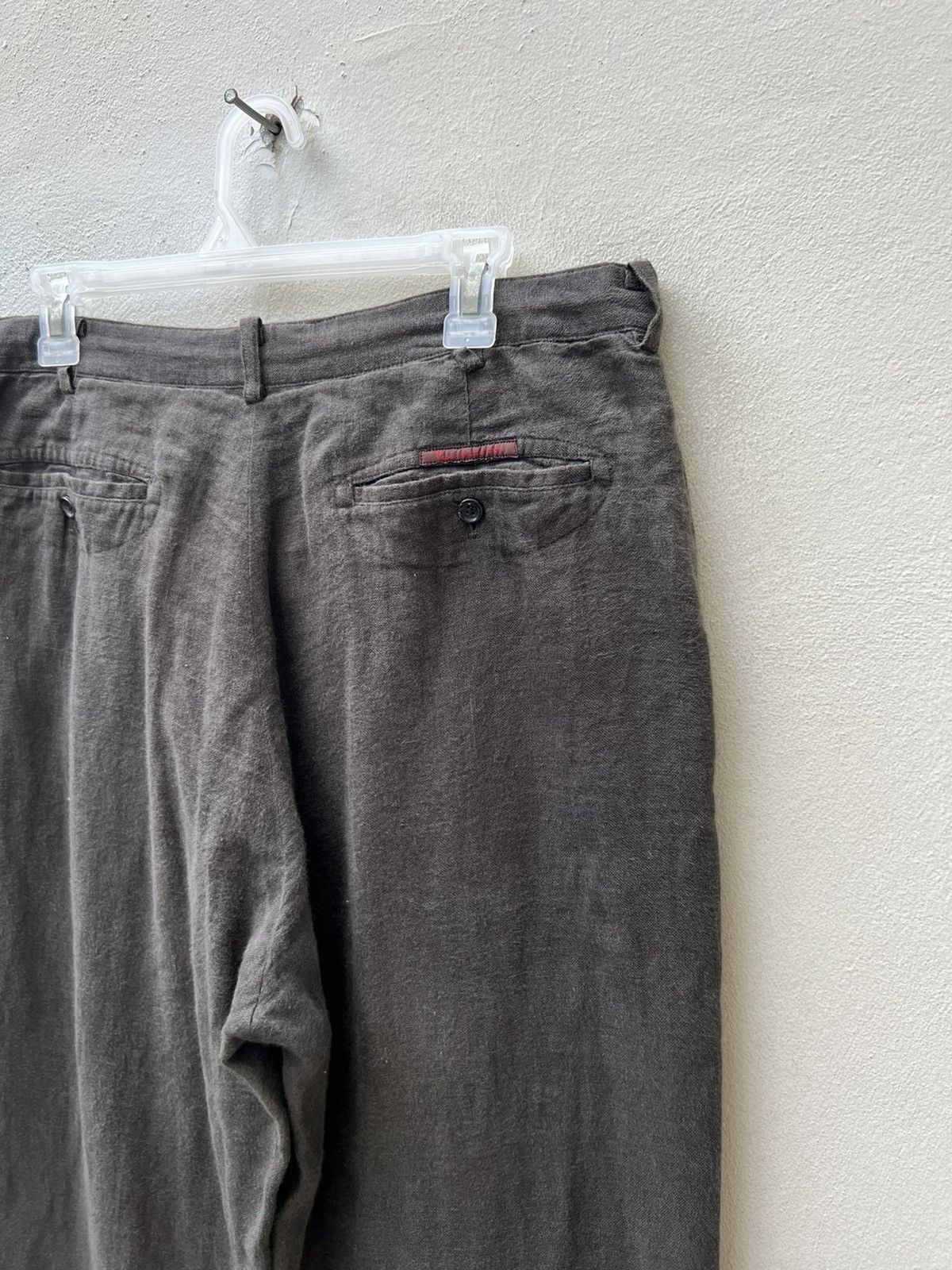 Japanese Brand × Mademoiselle Non Non × Vintage Vintage Papas Japan Baggy Fade Brown 100% Linen Trouser Size US 34 / EU 50 - 12 Thumbnail