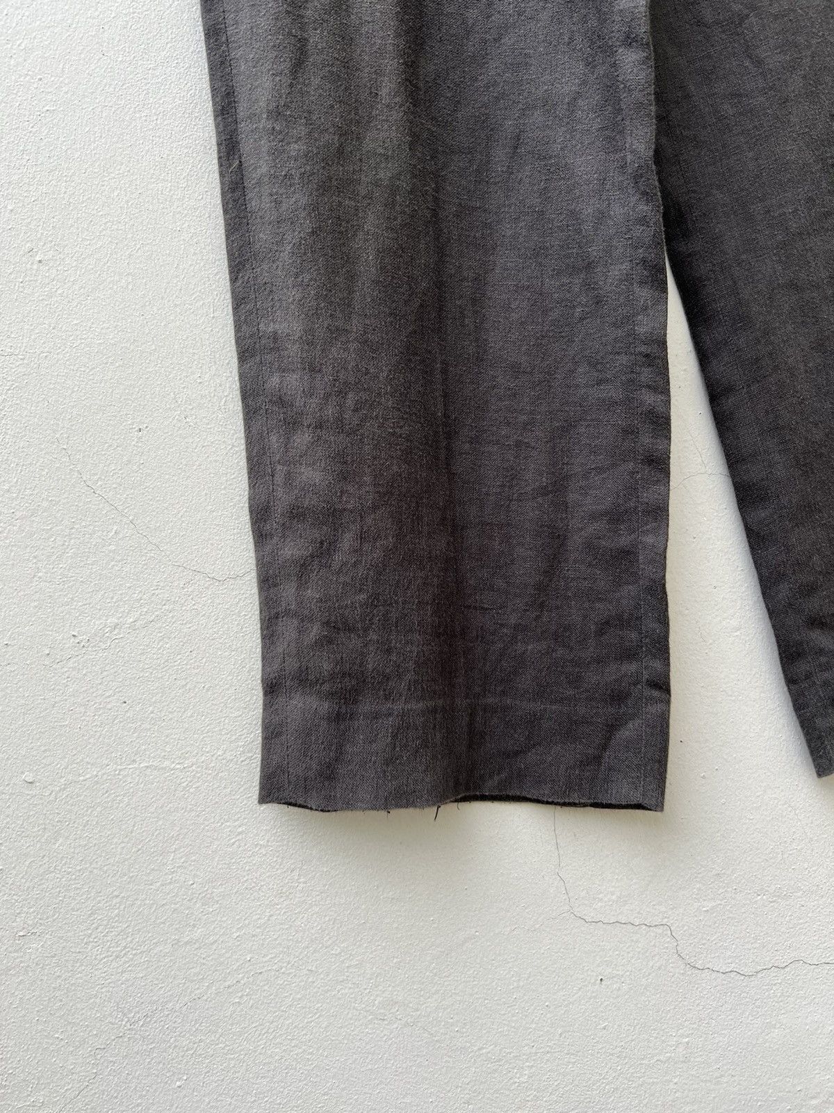 Japanese Brand × Mademoiselle Non Non × Vintage Vintage Papas Japan Baggy Fade Brown 100% Linen Trouser Size US 34 / EU 50 - 6 Thumbnail