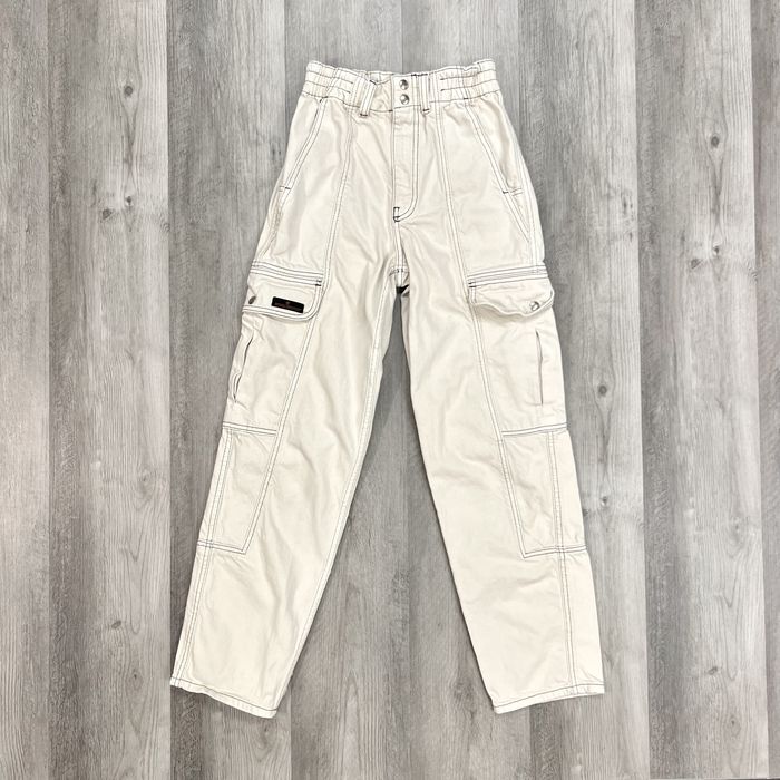 Bdg Womens BDG Baggy Skate Relaxed Fit Cargo Jeans Pants Ivory Grailed