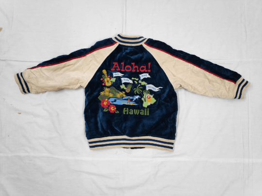 Japanese Brand Sukajan Aloha Hawaii Embroidered Jacket Kids Size US XXS / EU 40 - 1 Thumbnail