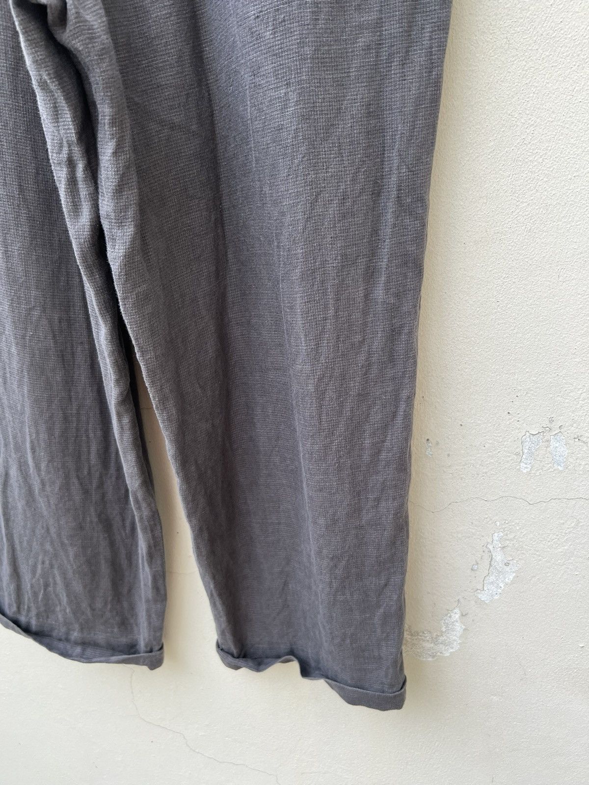 Japanese Brand × Mademoiselle Non Non × Vintage Vintage Papas Japan Fade Checks Grey Linen Baggy Trouser Size US 32 / EU 48 - 15 Thumbnail