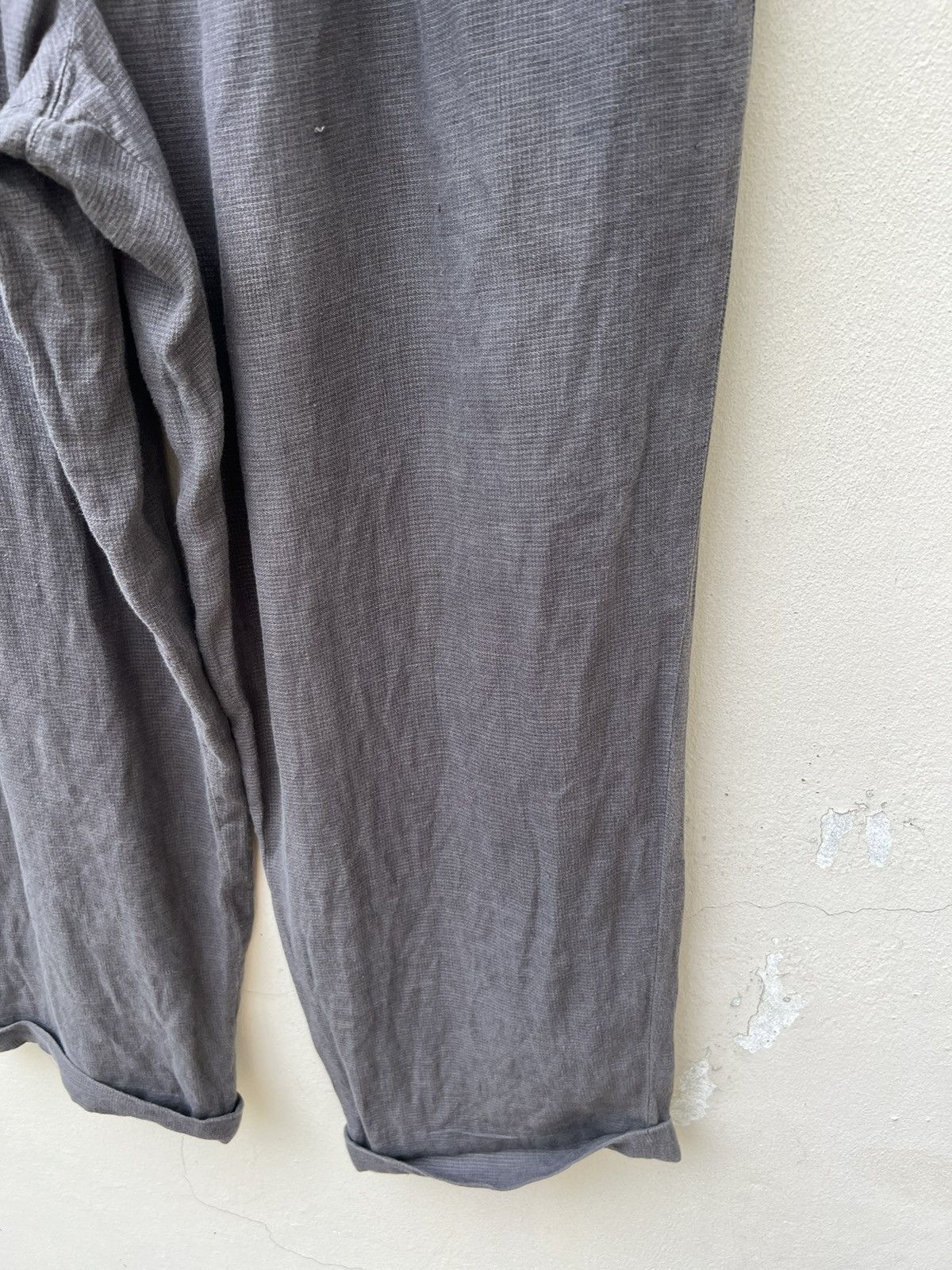 Japanese Brand × Mademoiselle Non Non × Vintage Vintage Papas Japan Fade Checks Grey Linen Baggy Trouser Size US 32 / EU 48 - 7 Thumbnail