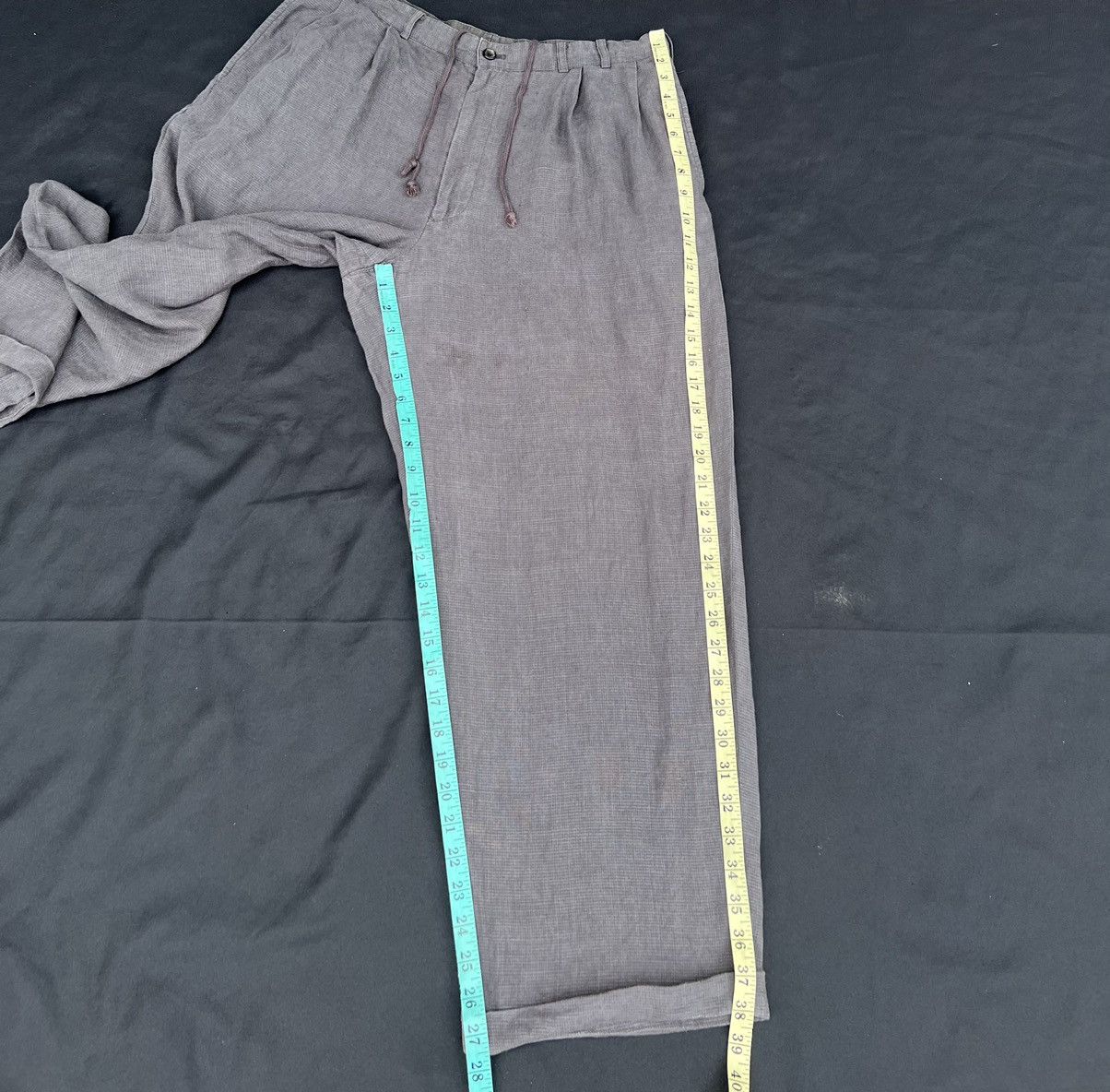 Japanese Brand × Mademoiselle Non Non × Vintage Vintage Papas Japan Fade Checks Grey Linen Baggy Trouser Size US 32 / EU 48 - 24 Thumbnail