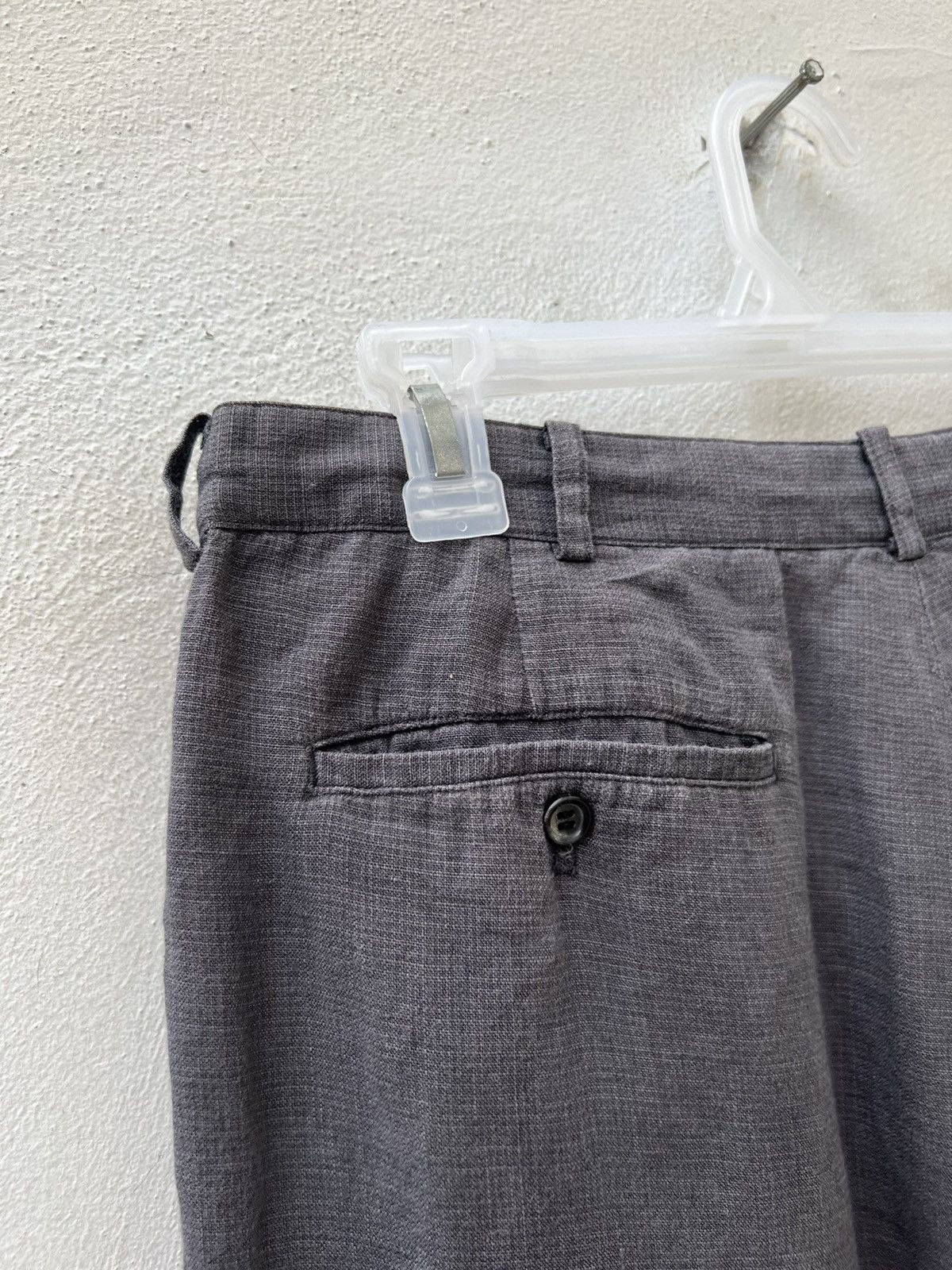 Japanese Brand × Mademoiselle Non Non × Vintage Vintage Papas Japan Fade Checks Grey Linen Baggy Trouser Size US 32 / EU 48 - 11 Thumbnail