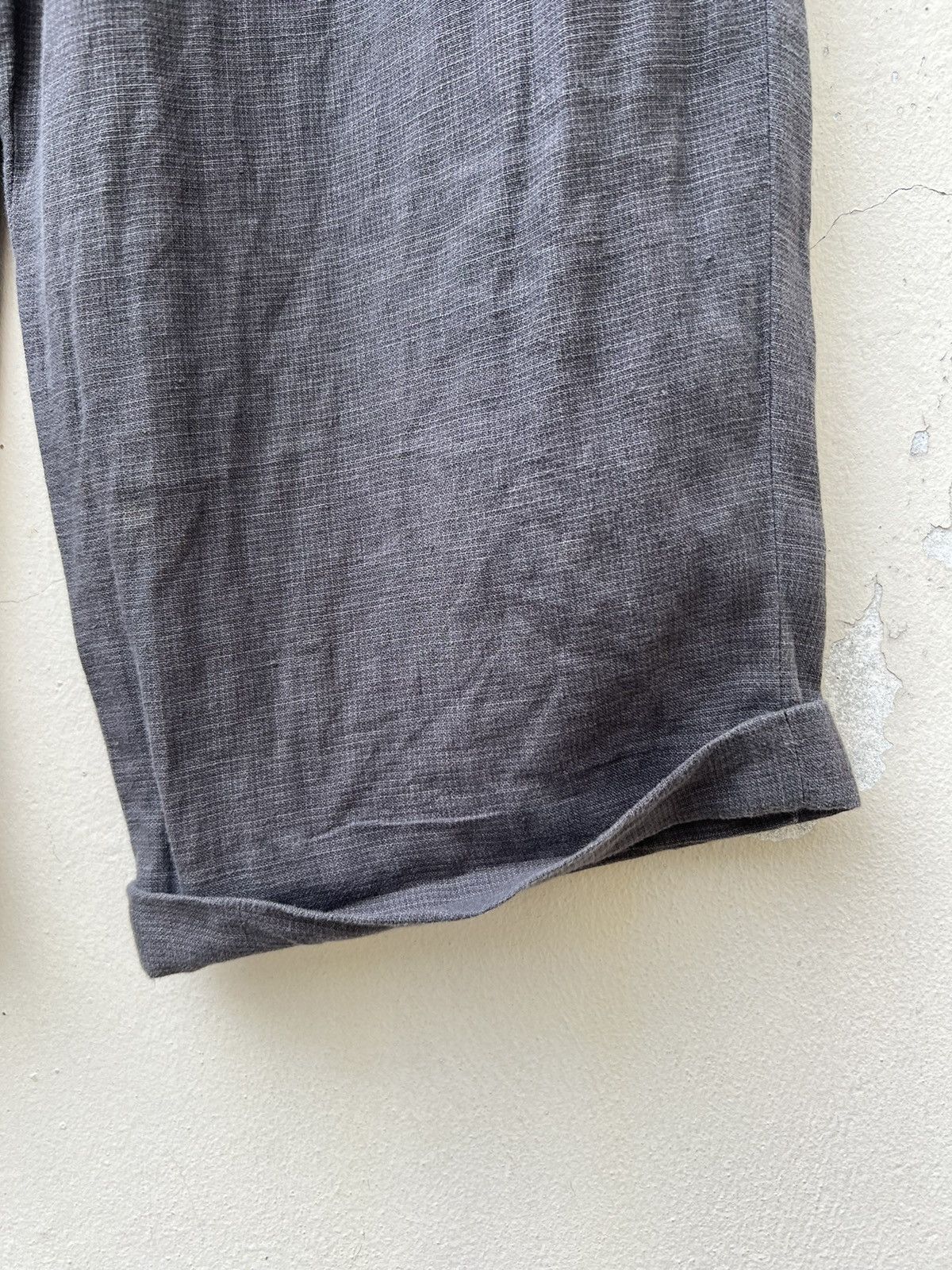 Japanese Brand × Mademoiselle Non Non × Vintage Vintage Papas Japan Fade Checks Grey Linen Baggy Trouser Size US 32 / EU 48 - 8 Thumbnail