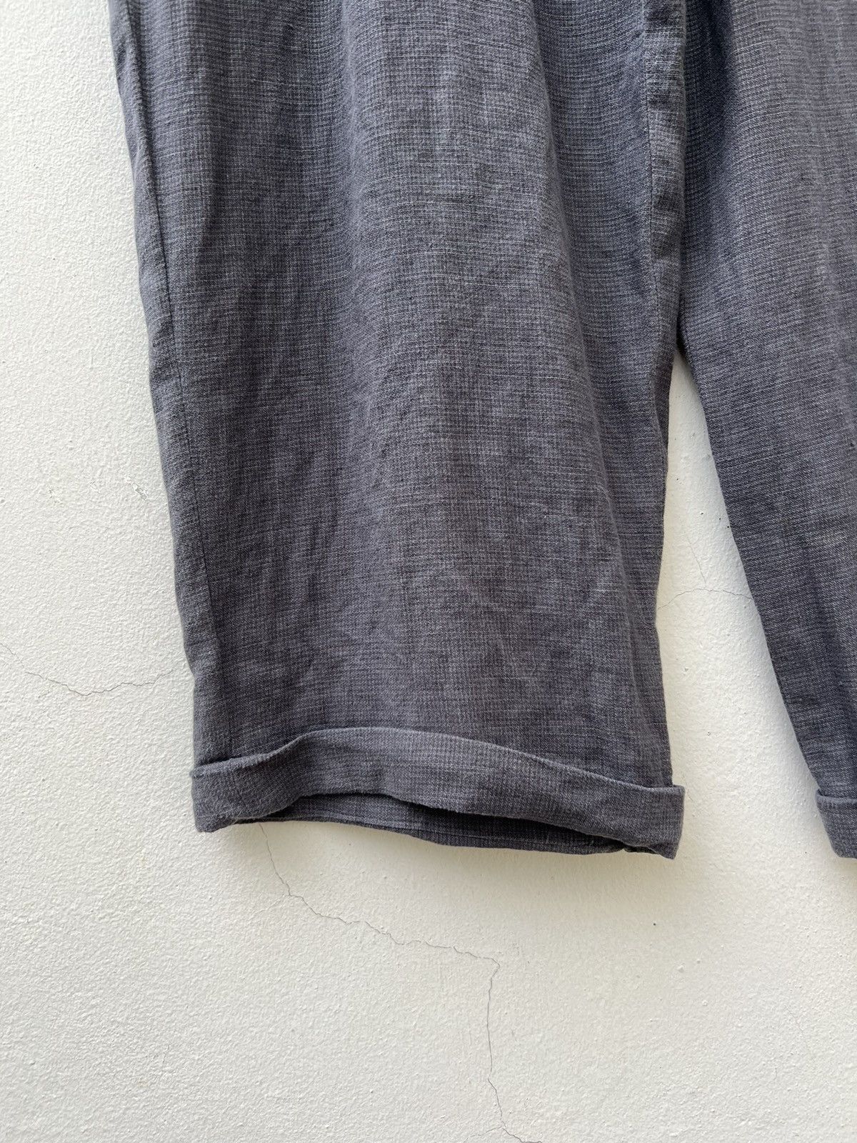 Japanese Brand × Mademoiselle Non Non × Vintage Vintage Papas Japan Fade Checks Grey Linen Baggy Trouser Size US 32 / EU 48 - 5 Thumbnail